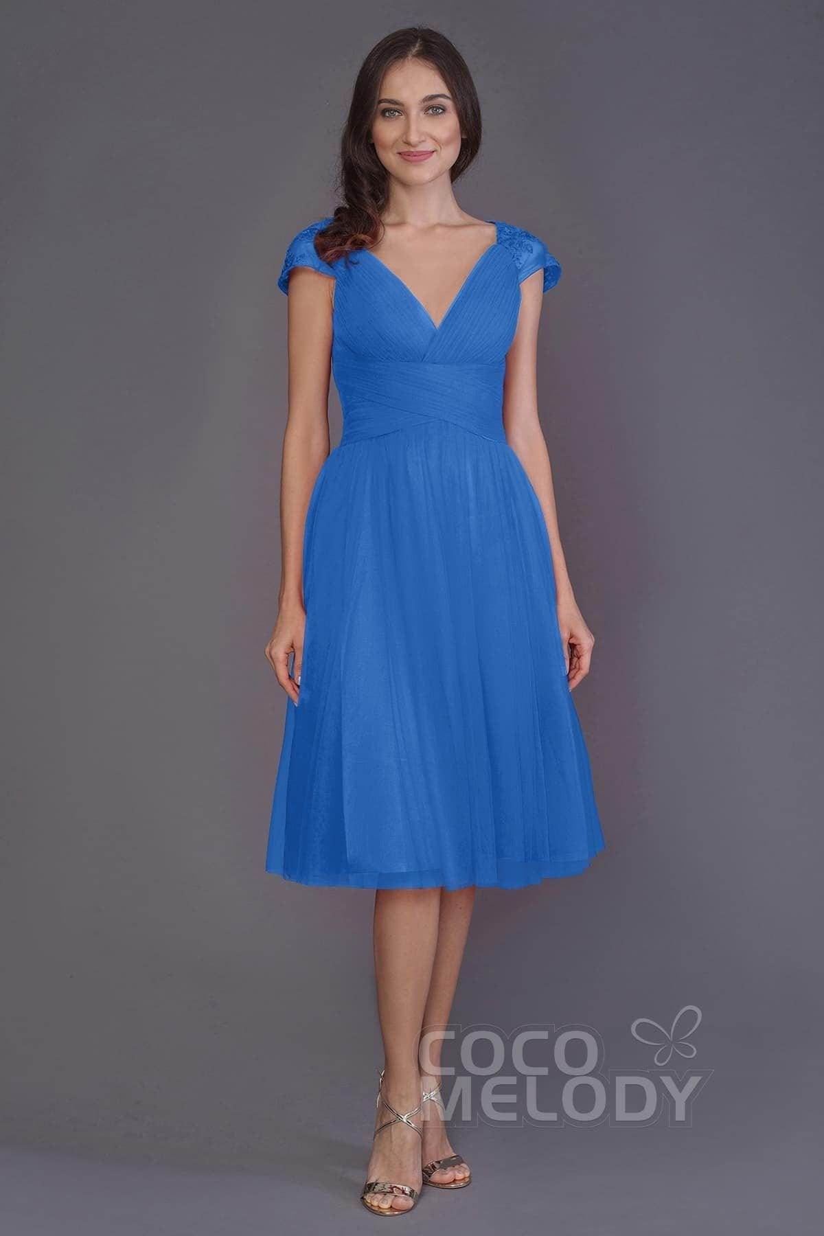 A-Line Knee Length Tulle Bridesmaid Dress PR3515 - COCOMELODY