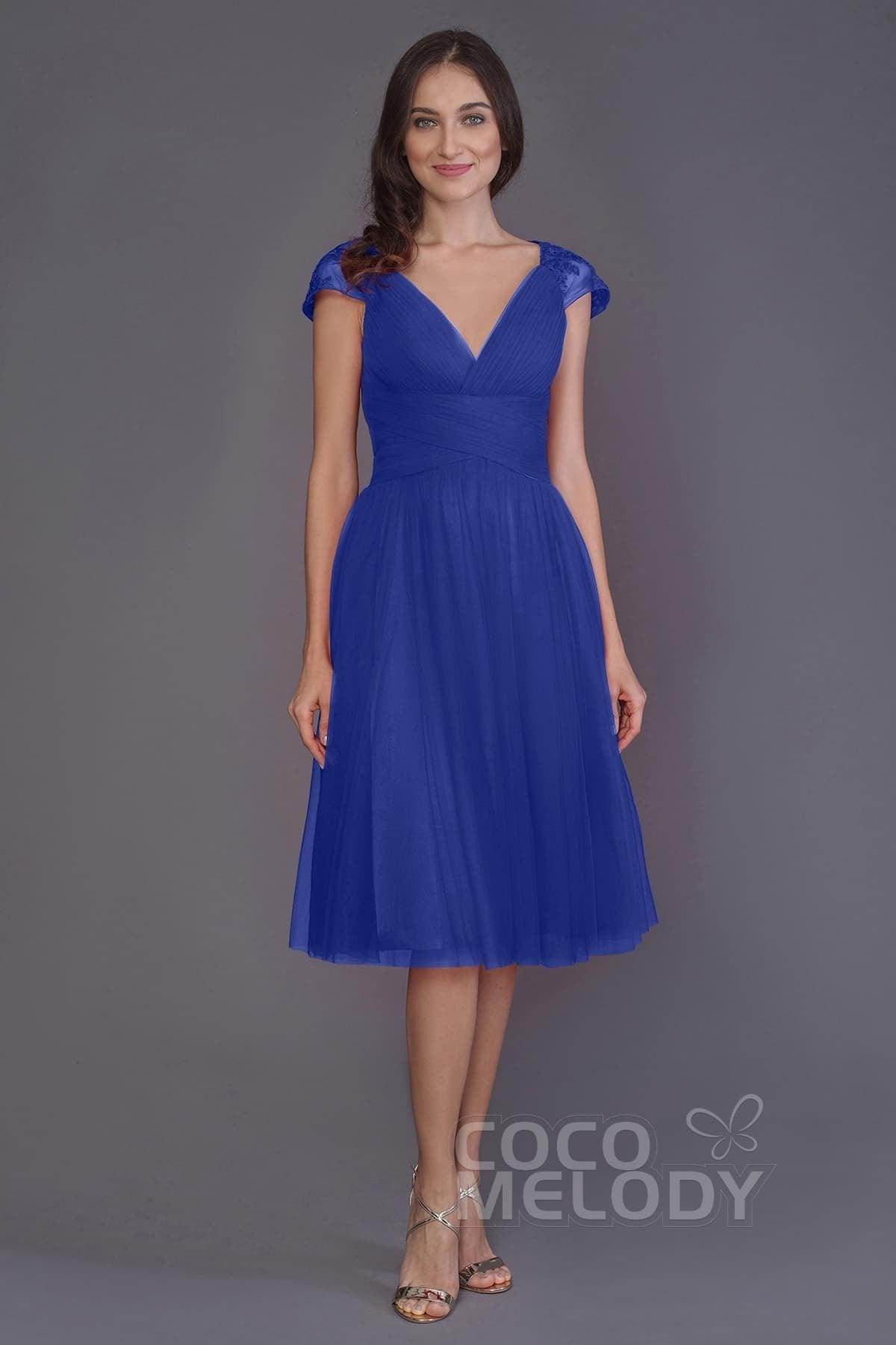 A-Line Knee Length Tulle Bridesmaid Dress PR3515 - COCOMELODY