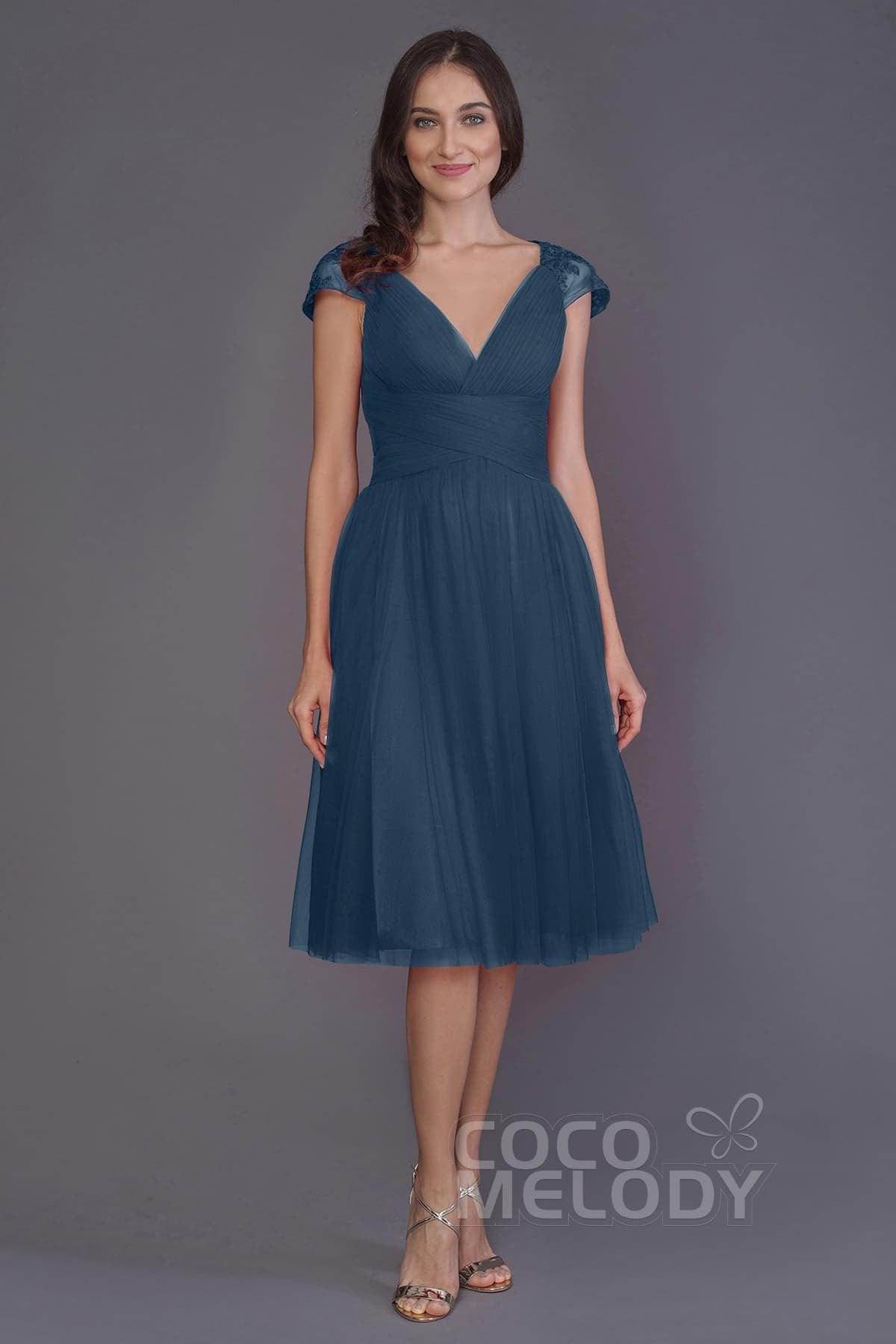 A-Line Knee Length Tulle Bridesmaid Dress PR3515 - COCOMELODY