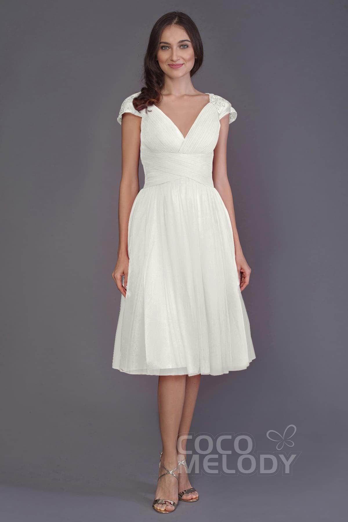 A-Line Knee Length Tulle Bridesmaid Dress PR3515 - COCOMELODY