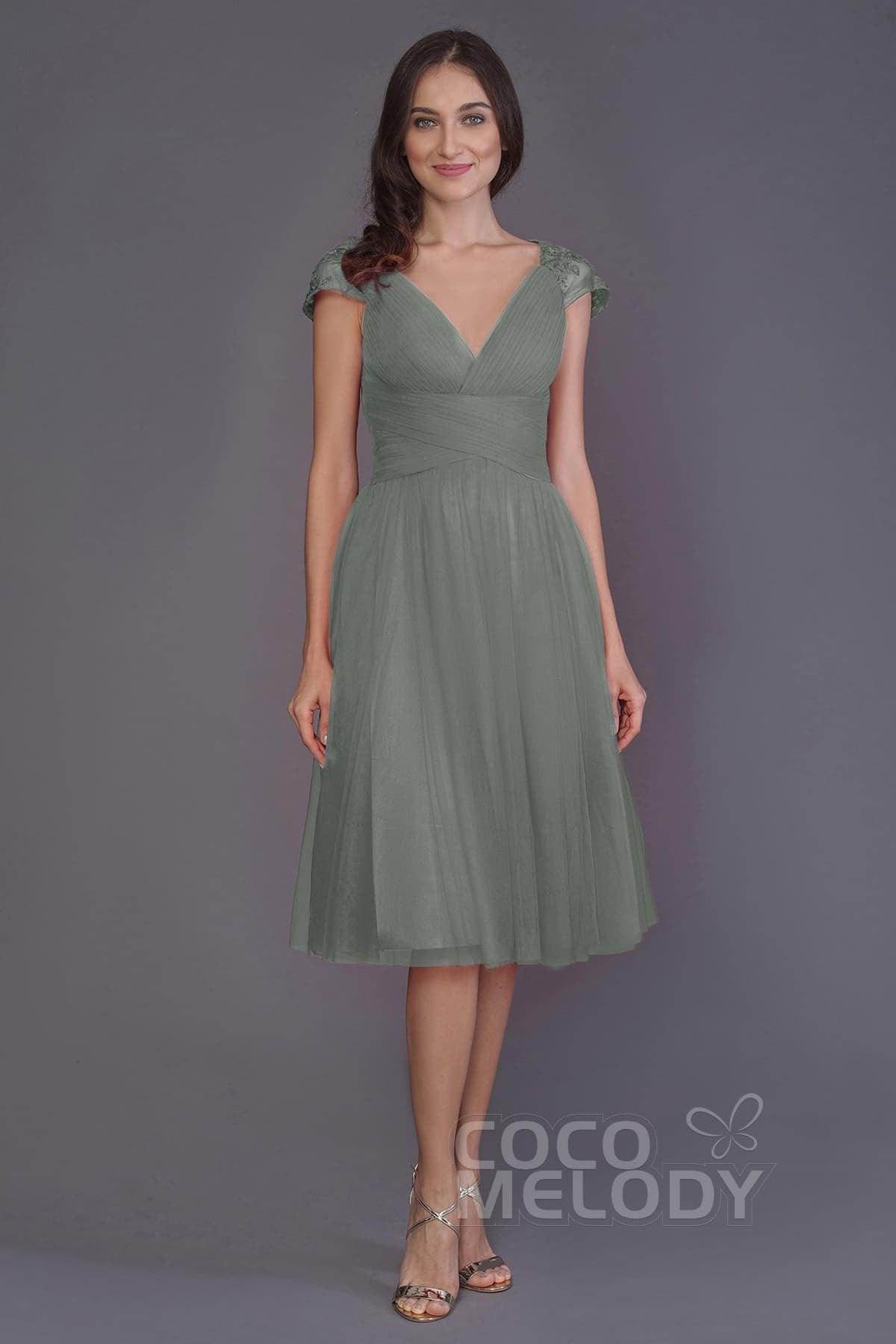 A-Line Knee Length Tulle Bridesmaid Dress PR3515 - COCOMELODY