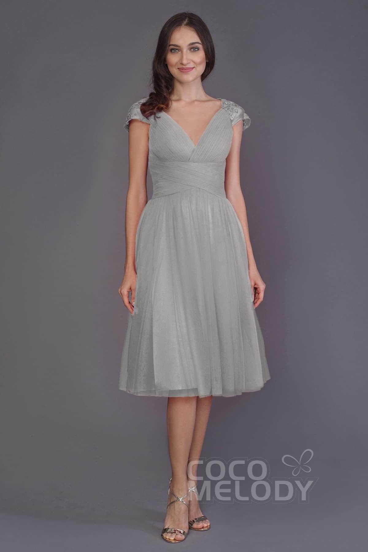 A-Line Knee Length Tulle Bridesmaid Dress PR3515 - COCOMELODY