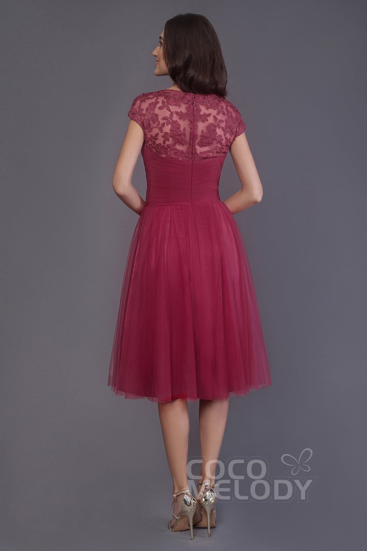 A-Line Knee Length Tulle Bridesmaid Dress PR3515