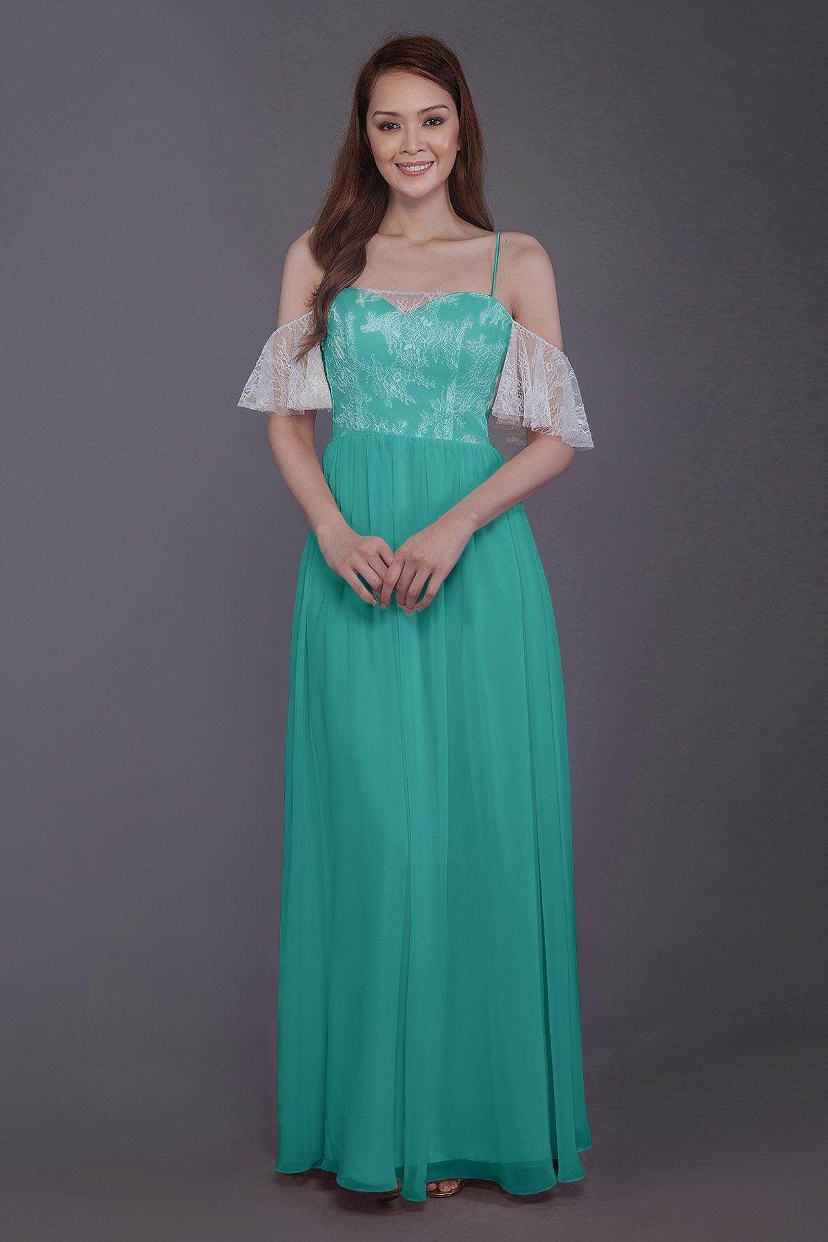 Sheath-Column Floor Length Chiffon Bridesmaid Dress PR3521 - COCOMELODY
