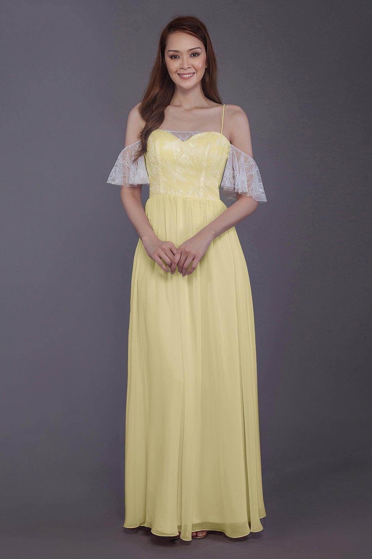 Sheath-Column Floor Length Chiffon Bridesmaid Dress PR3521 - COCOMELODY
