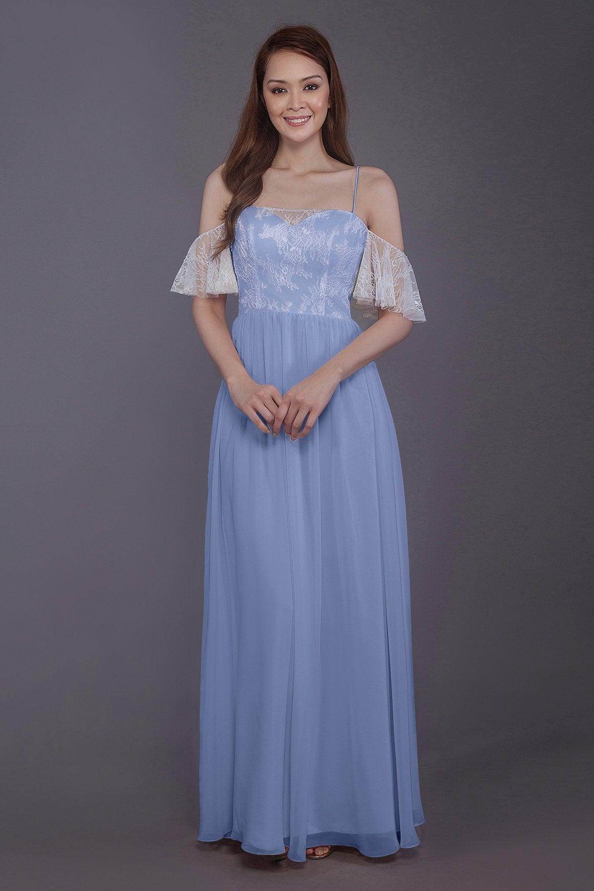 Sheath-Column Floor Length Chiffon Bridesmaid Dress PR3521 - COCOMELODY