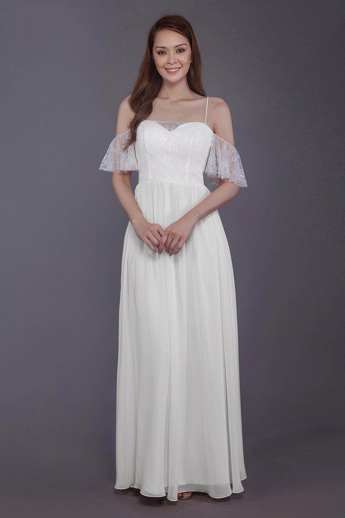Sheath-Column Floor Length Chiffon Bridesmaid Dress PR3521 - COCOMELODY