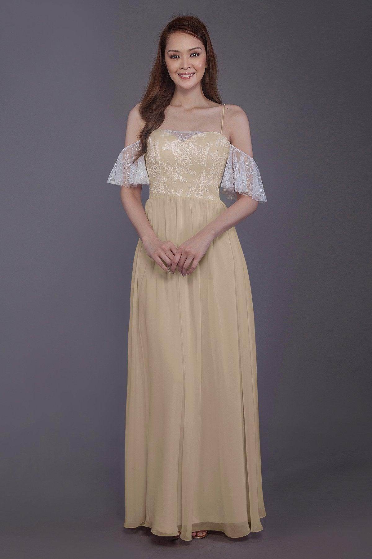 Sheath-Column Floor Length Chiffon Bridesmaid Dress PR3521 - COCOMELODY