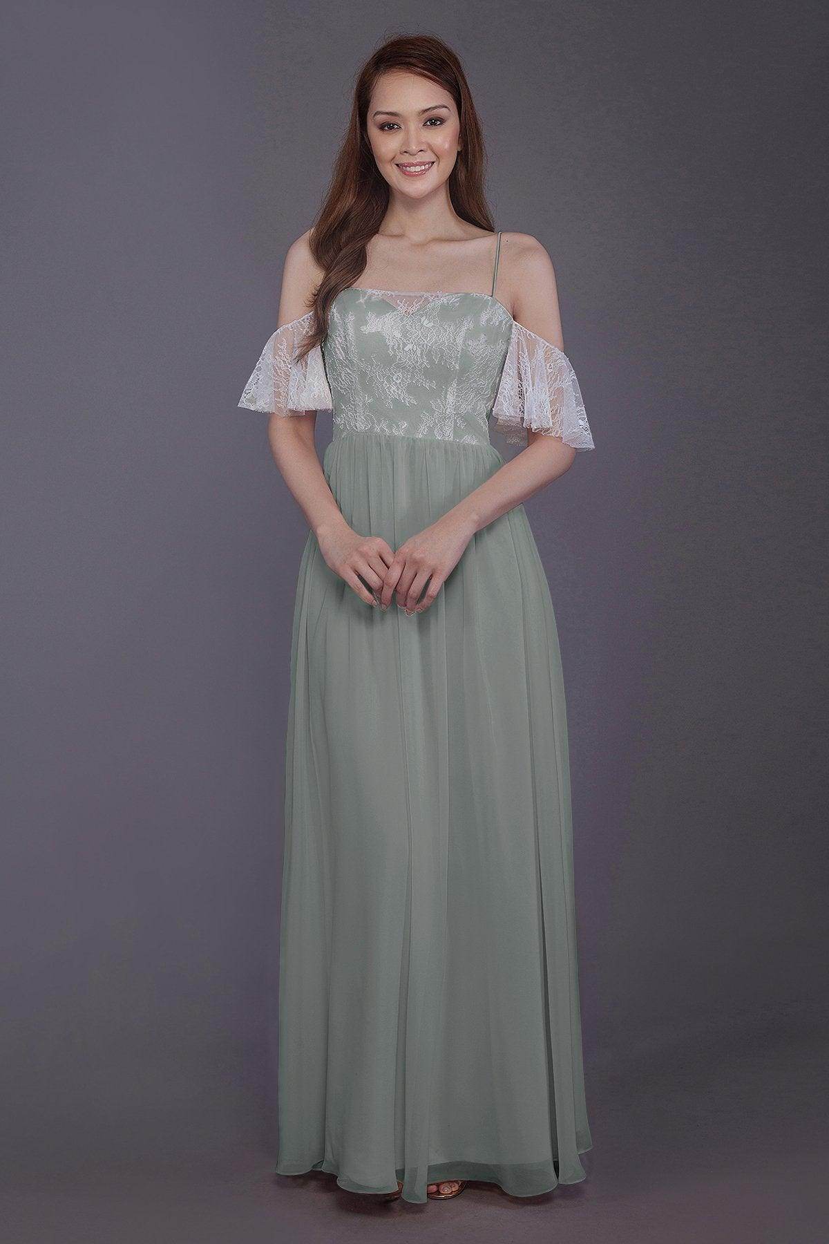 Sheath-Column Floor Length Chiffon Bridesmaid Dress PR3521 - COCOMELODY