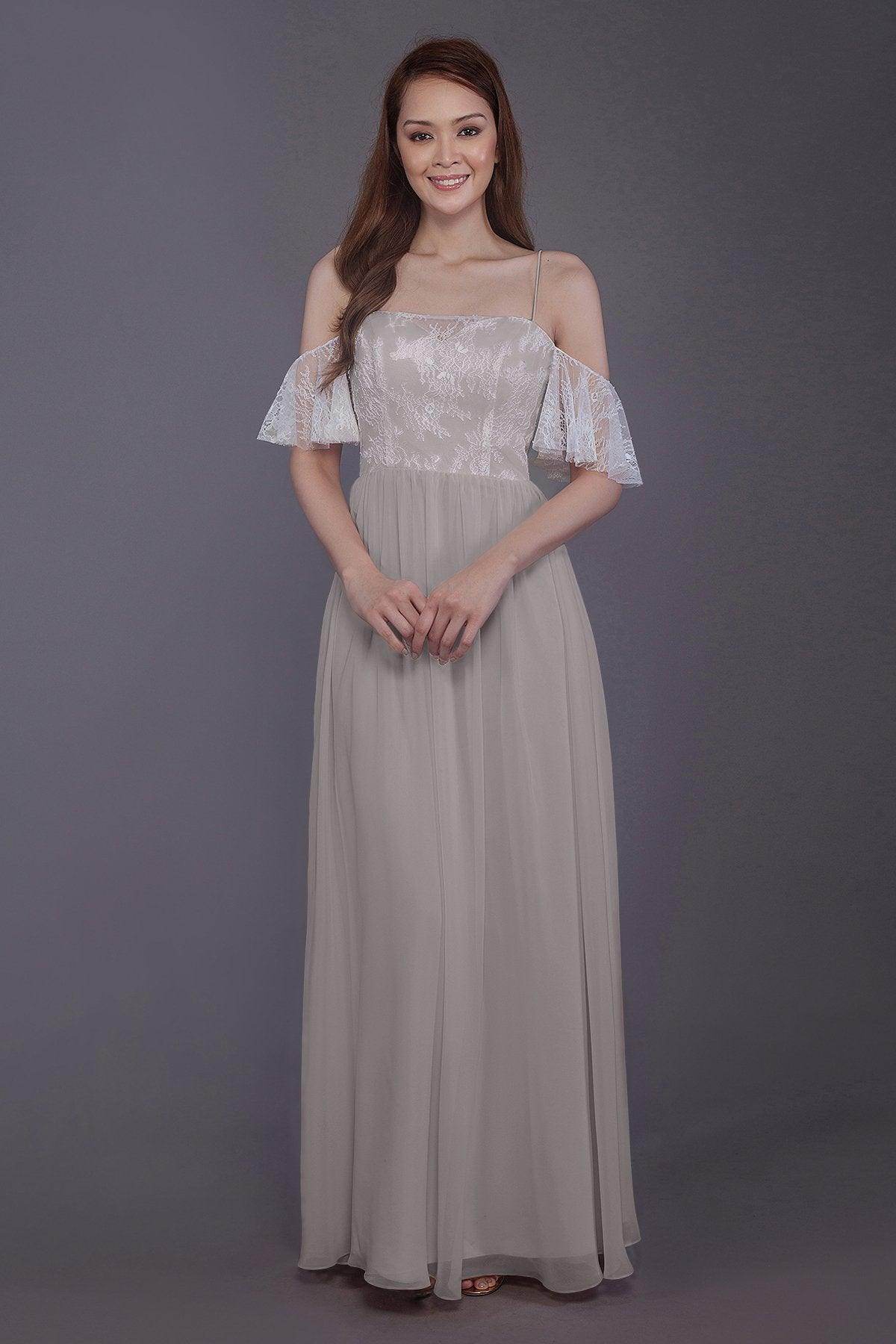 Sheath-Column Floor Length Chiffon Bridesmaid Dress PR3521 - COCOMELODY