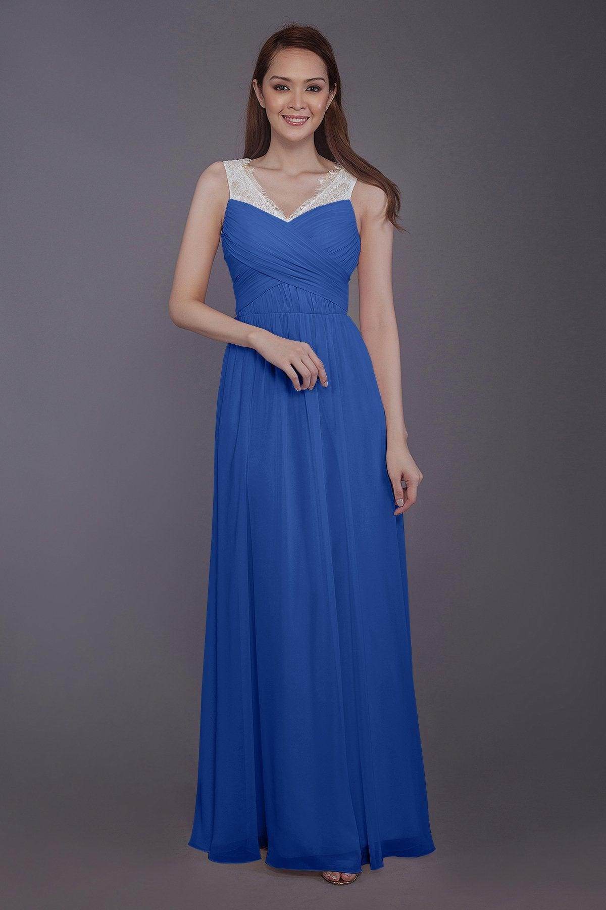 Sheath-Column Floor Length Chiffon Bridesmaid Dress PR3542 - COCOMELODY