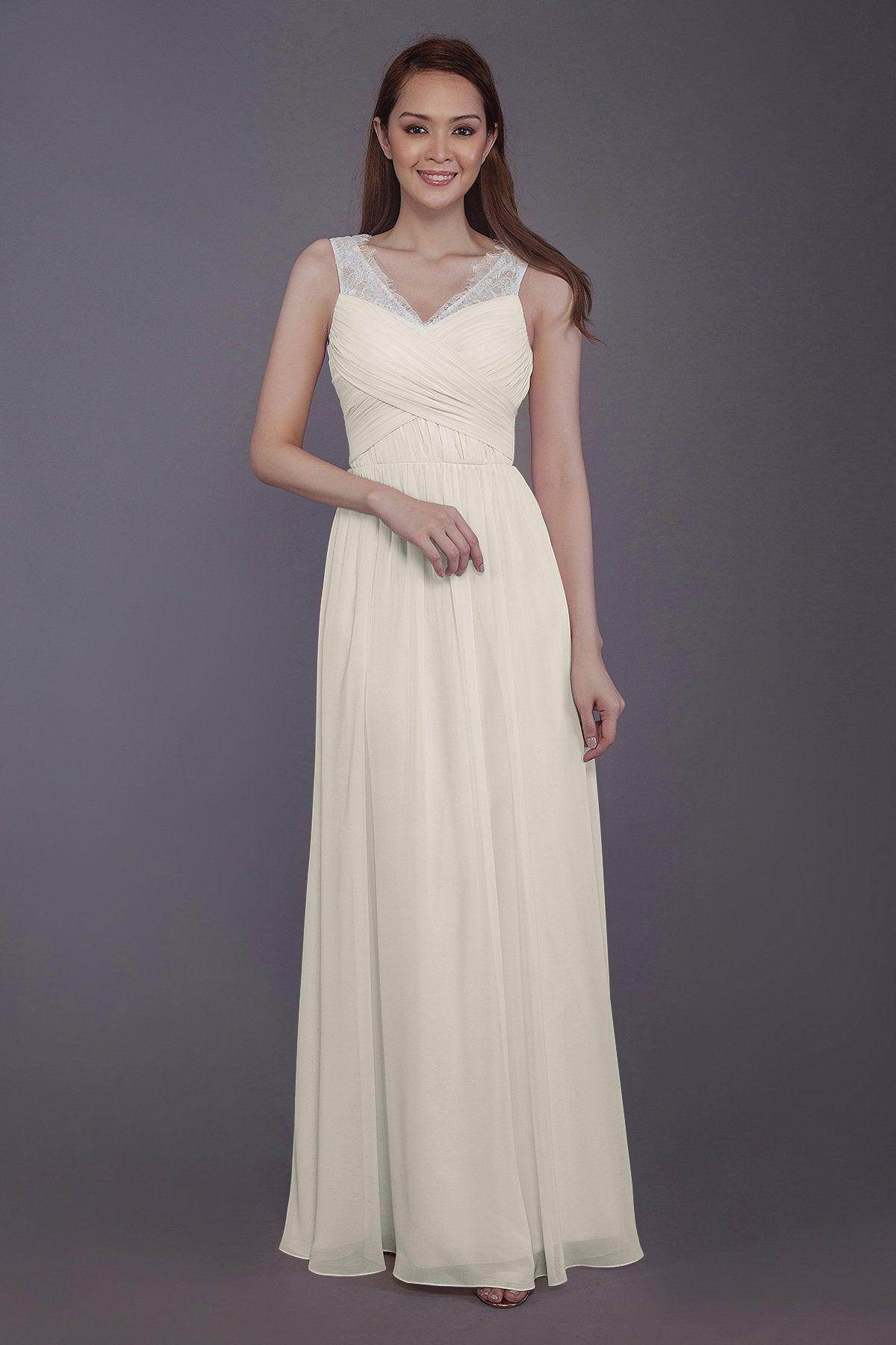 Sheath-Column Floor Length Chiffon Bridesmaid Dress PR3542 - COCOMELODY