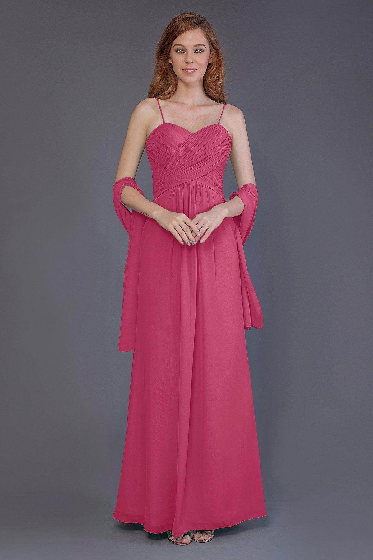 Sheath-Column Floor Length Chiffon Bridesmaid Dress PR3544 - COCOMELODY