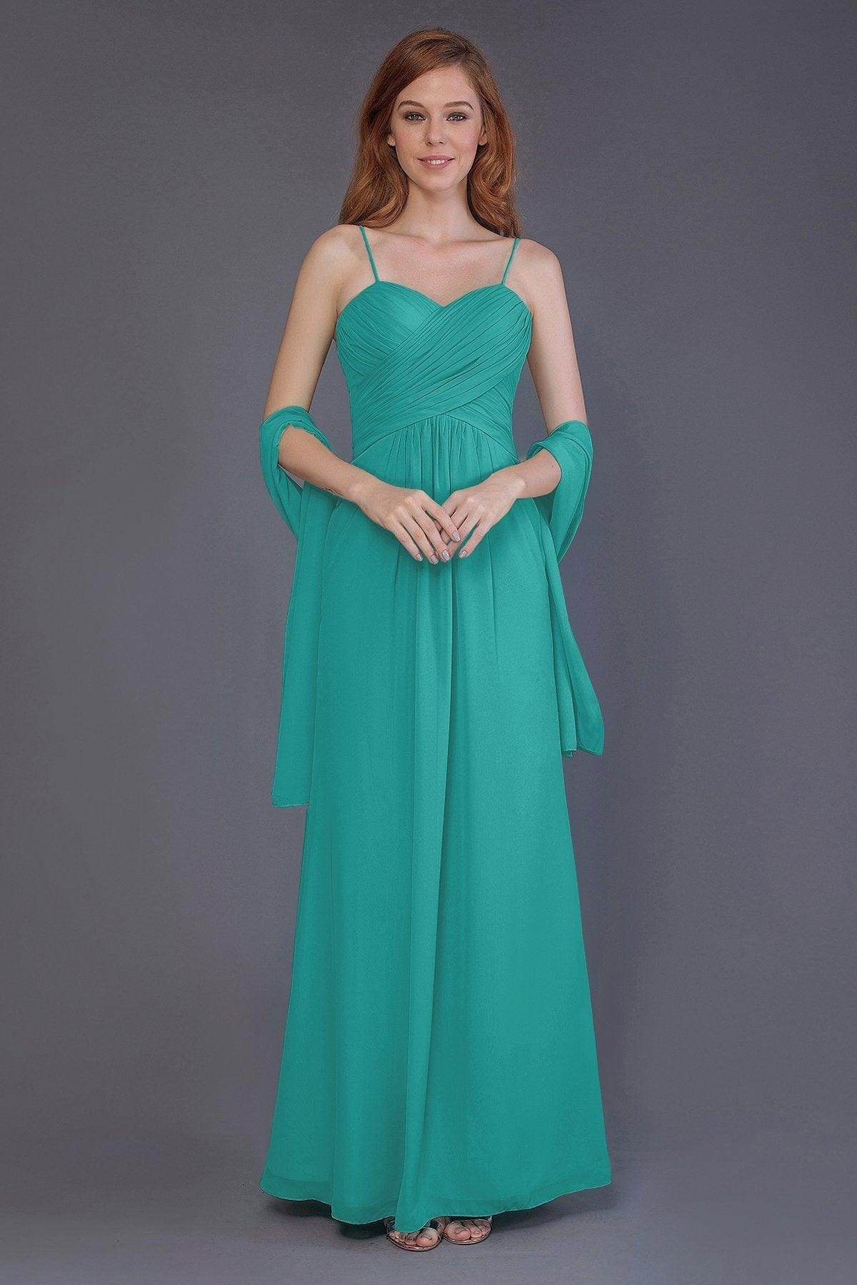 Sheath-Column Floor Length Chiffon Bridesmaid Dress PR3544 - COCOMELODY