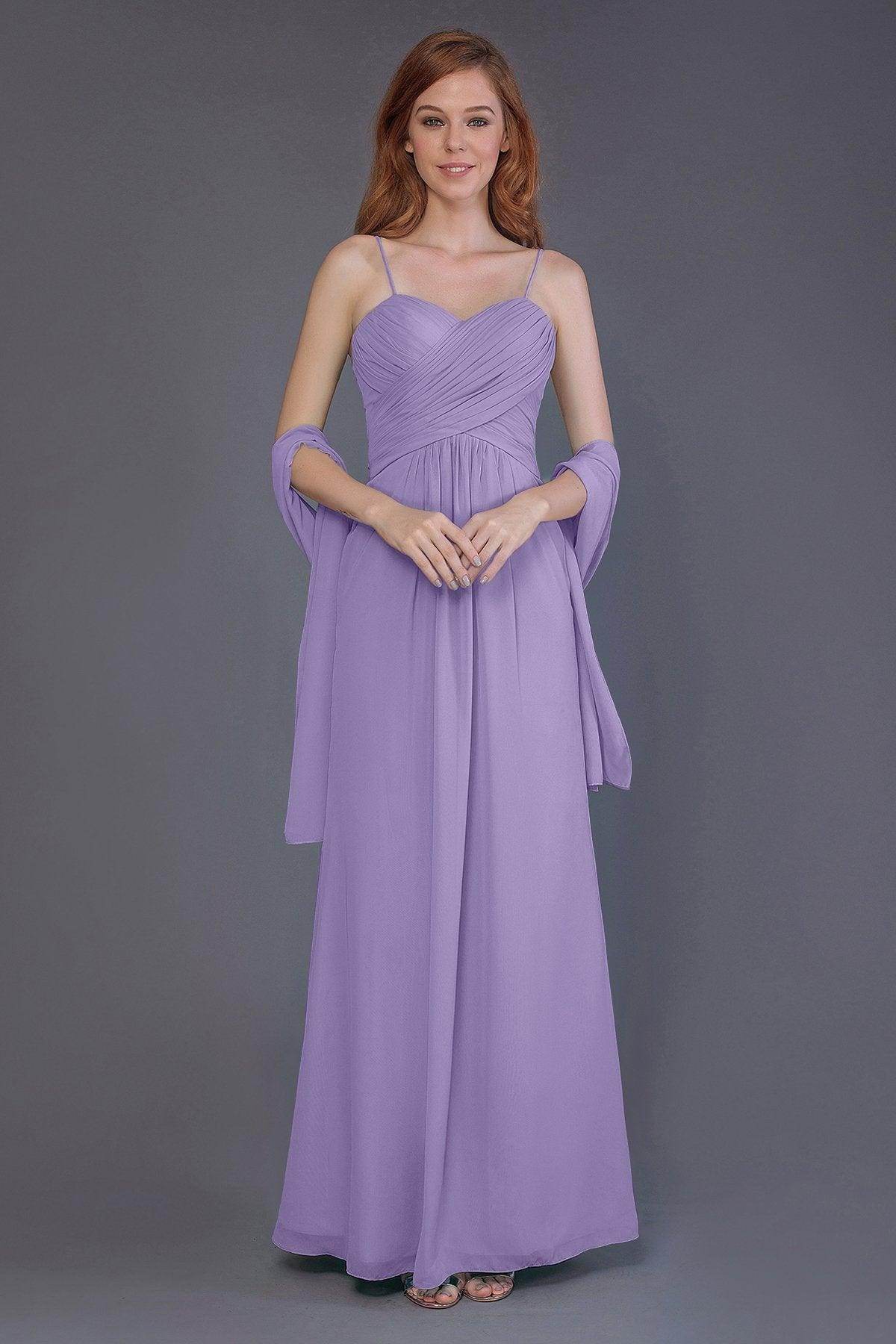 Sheath-Column Floor Length Chiffon Bridesmaid Dress PR3544 - COCOMELODY