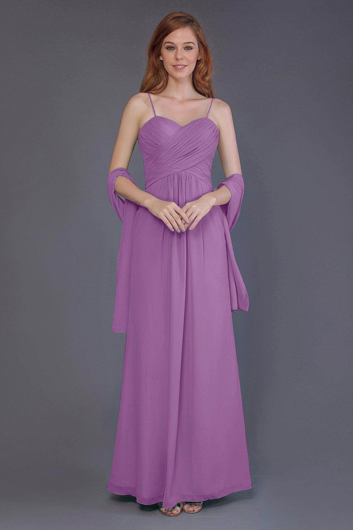 Sheath-Column Floor Length Chiffon Bridesmaid Dress PR3544 - COCOMELODY