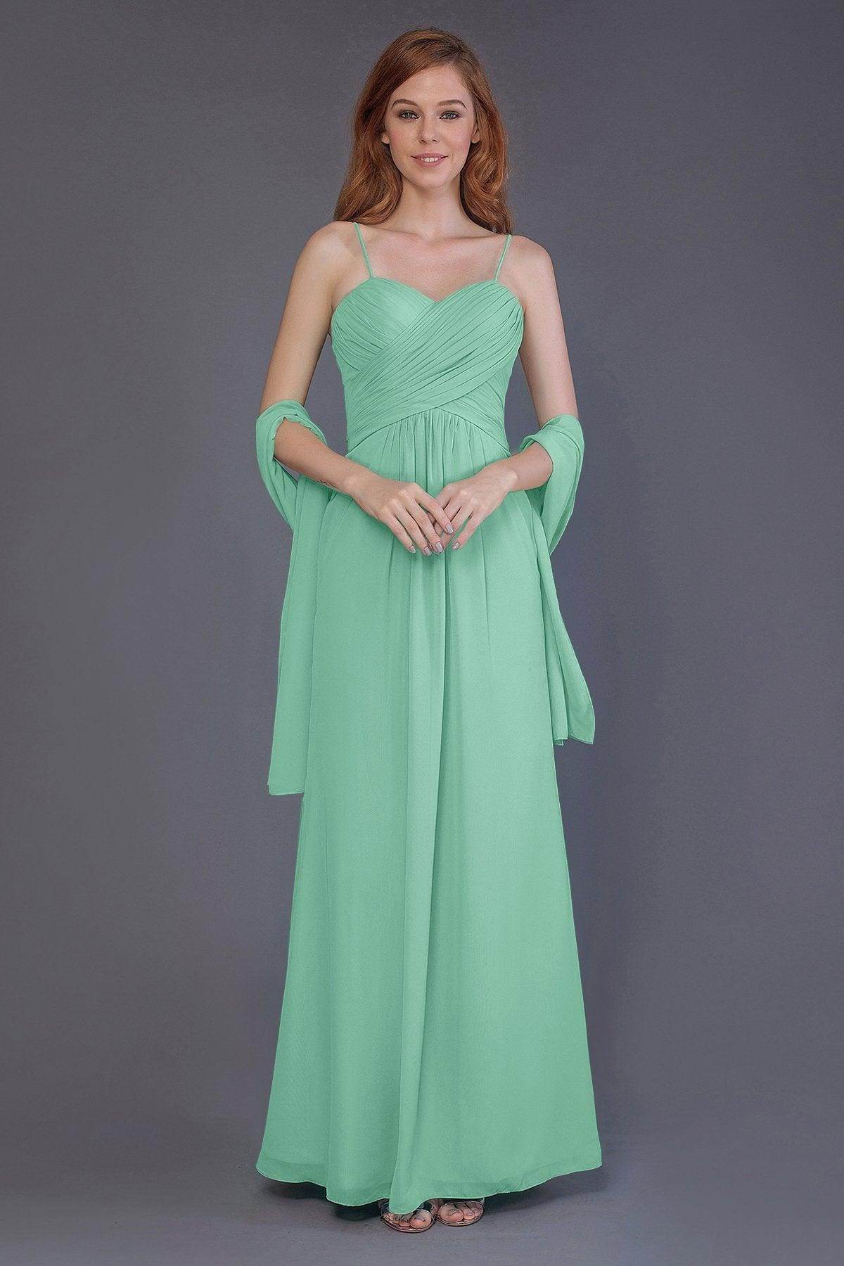 Sheath-Column Floor Length Chiffon Bridesmaid Dress PR3544 - COCOMELODY