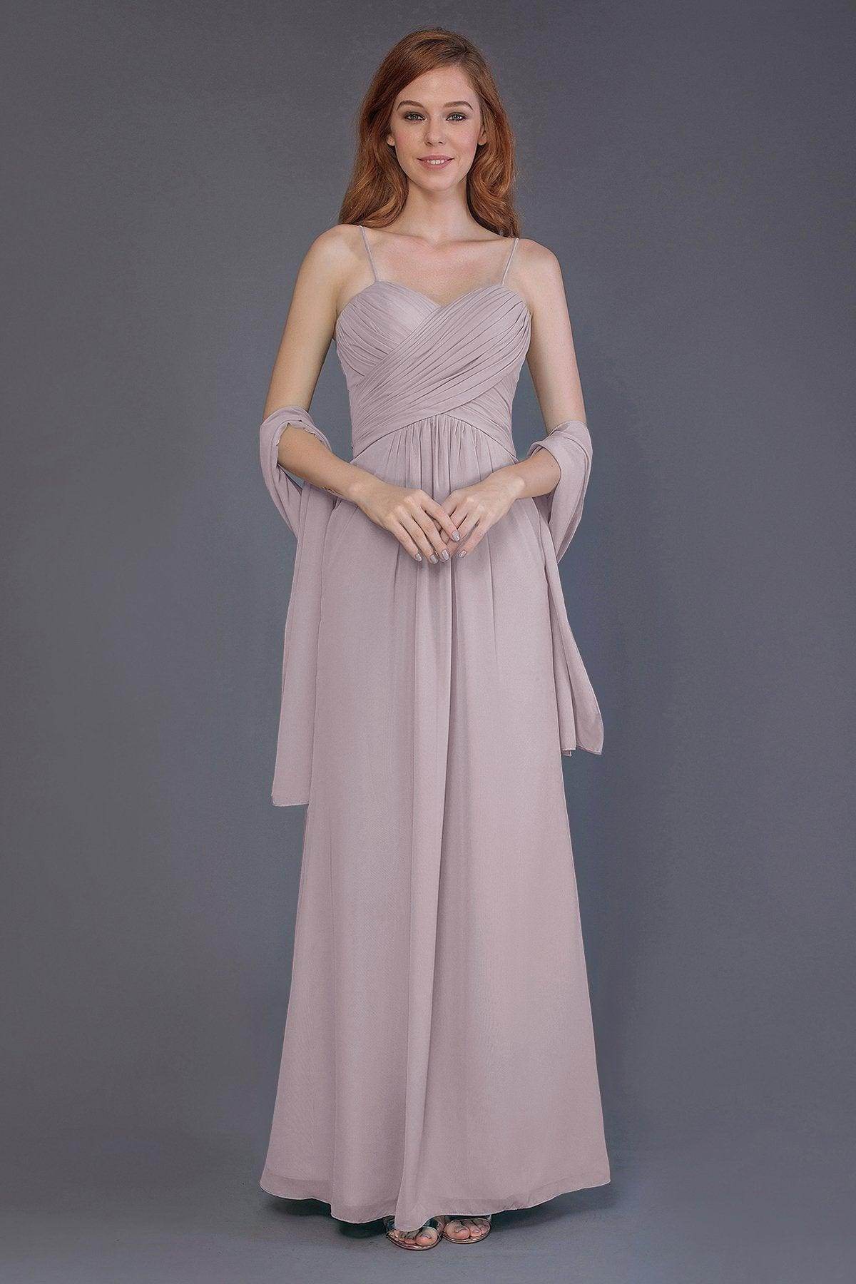 Sheath-Column Floor Length Chiffon Bridesmaid Dress PR3544 - COCOMELODY