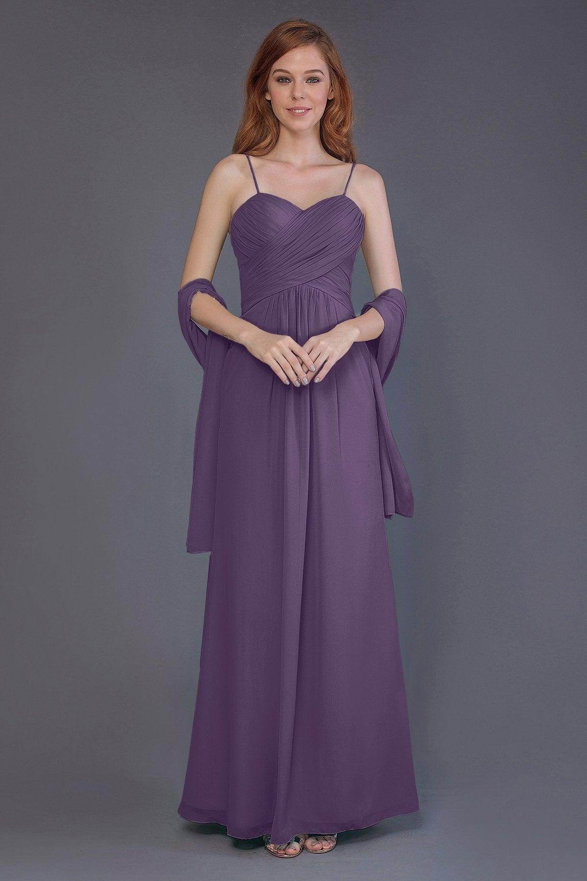 Sheath-Column Floor Length Chiffon Bridesmaid Dress PR3544 - COCOMELODY
