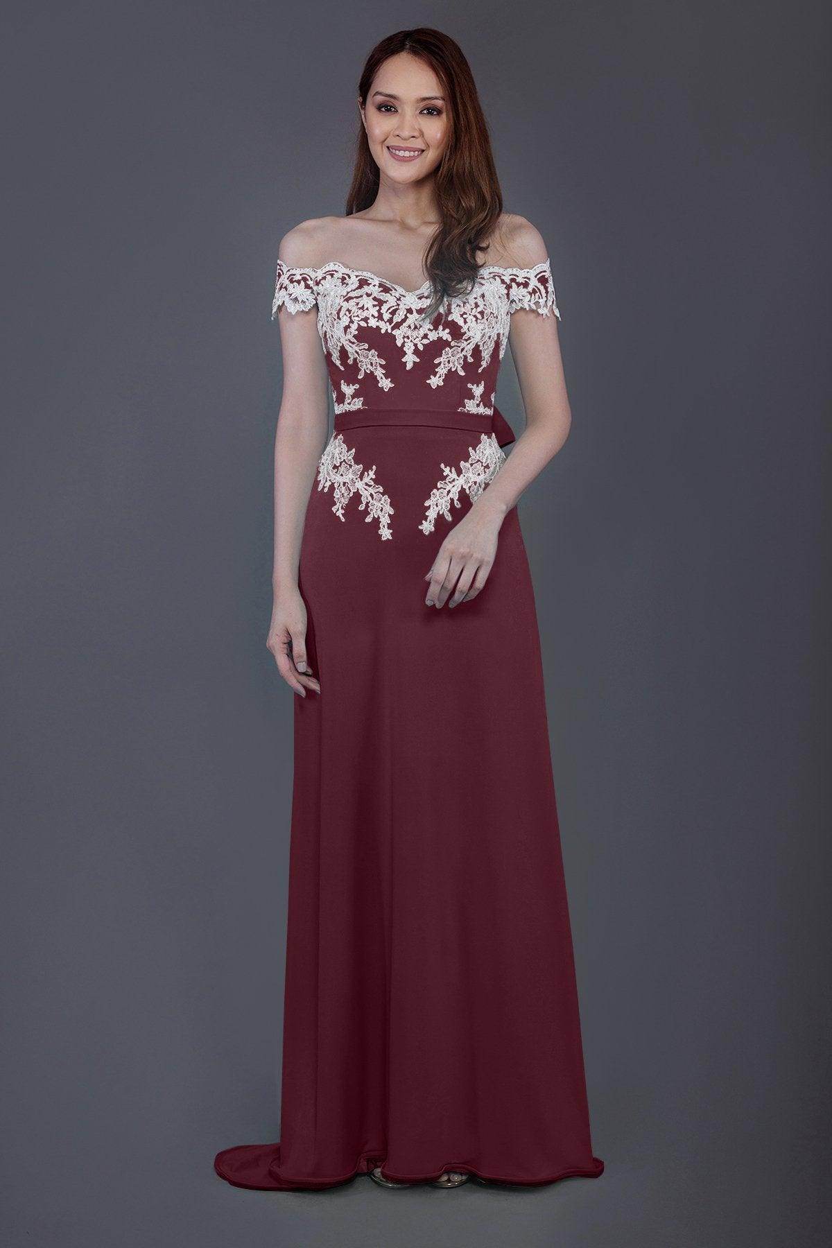 Sheath Sweep Train Knitted Fabric Bridesmaid Dress PR3561 - COCOMELODY