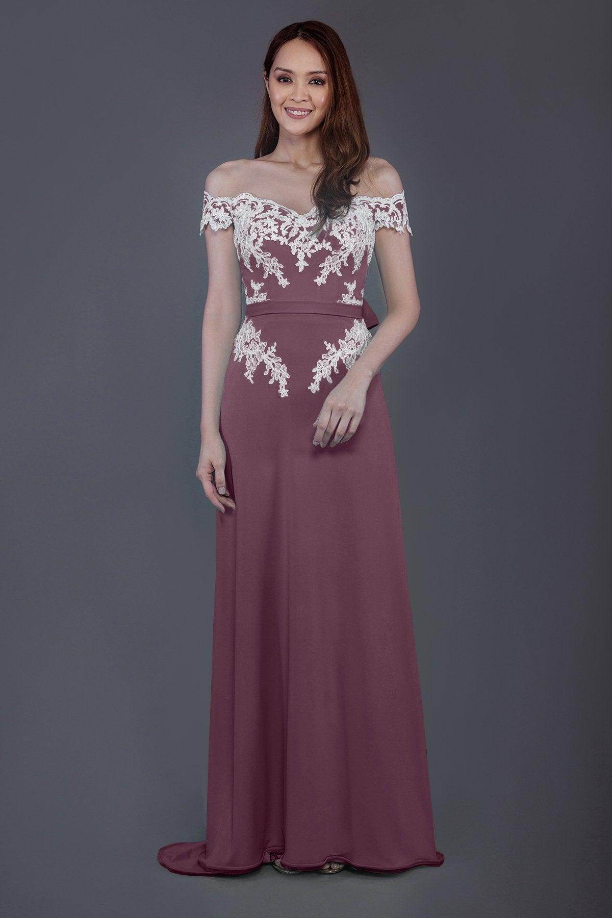 Sheath Sweep Train Knitted Fabric Bridesmaid Dress PR3561 - COCOMELODY