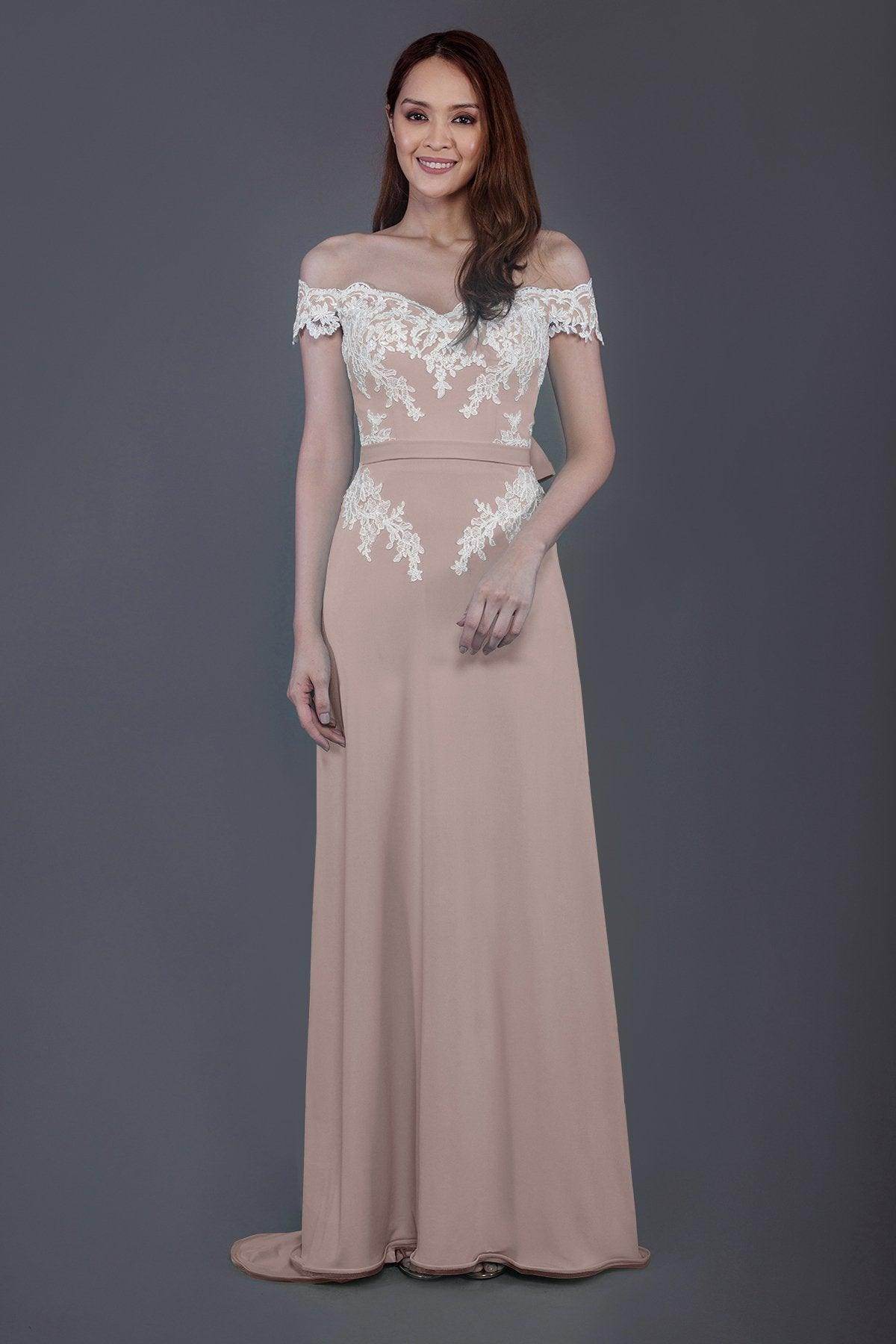 Sheath Sweep Train Knitted Fabric Bridesmaid Dress PR3561 - COCOMELODY