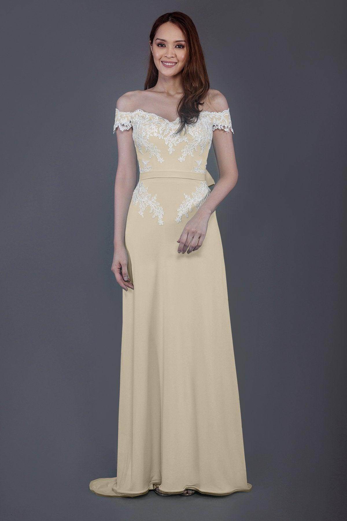 Sheath Sweep Train Knitted Fabric Bridesmaid Dress PR3561 - COCOMELODY