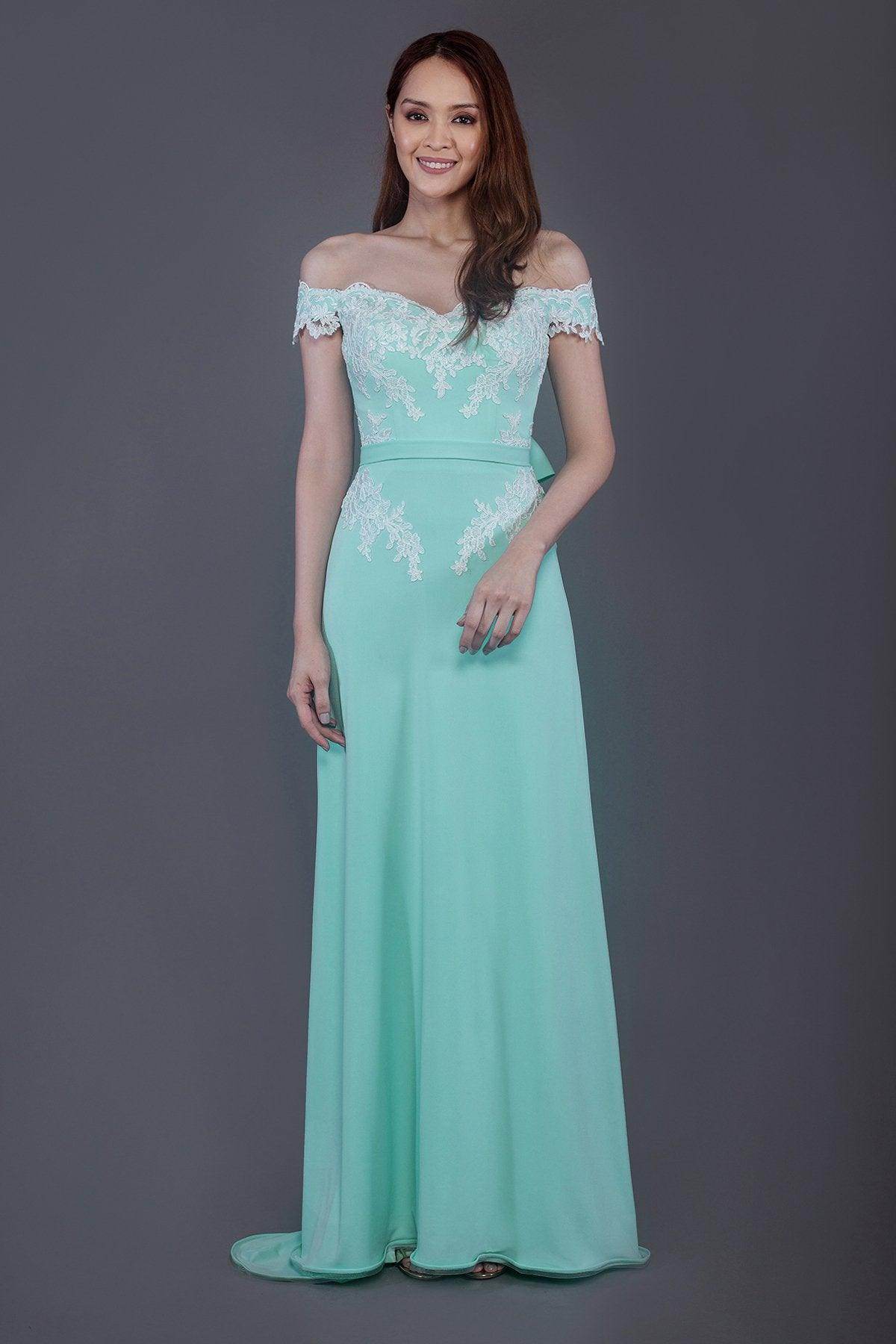 Sheath Sweep Train Knitted Fabric Bridesmaid Dress PR3561 - COCOMELODY