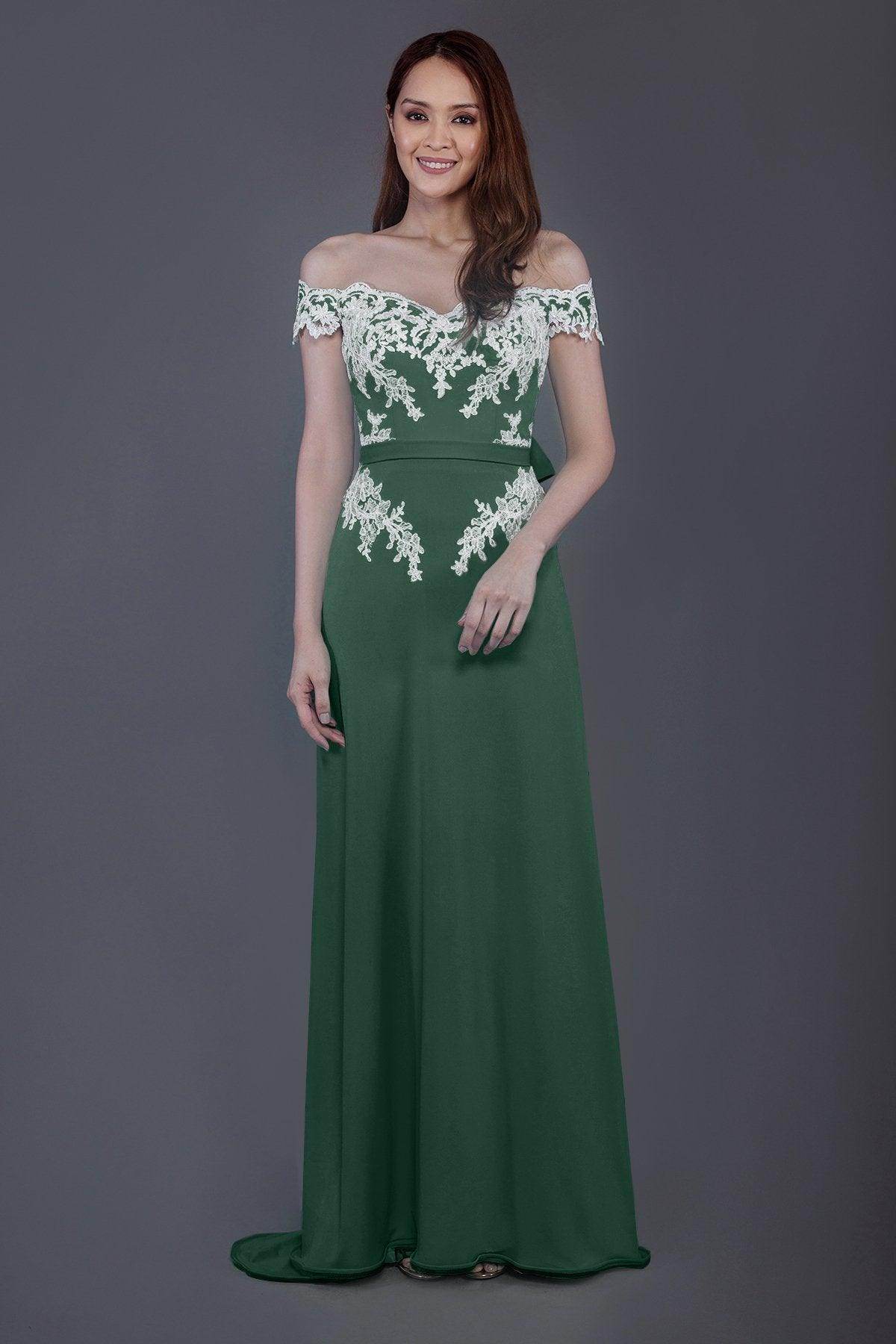 Sheath Sweep Train Knitted Fabric Bridesmaid Dress PR3561 - COCOMELODY