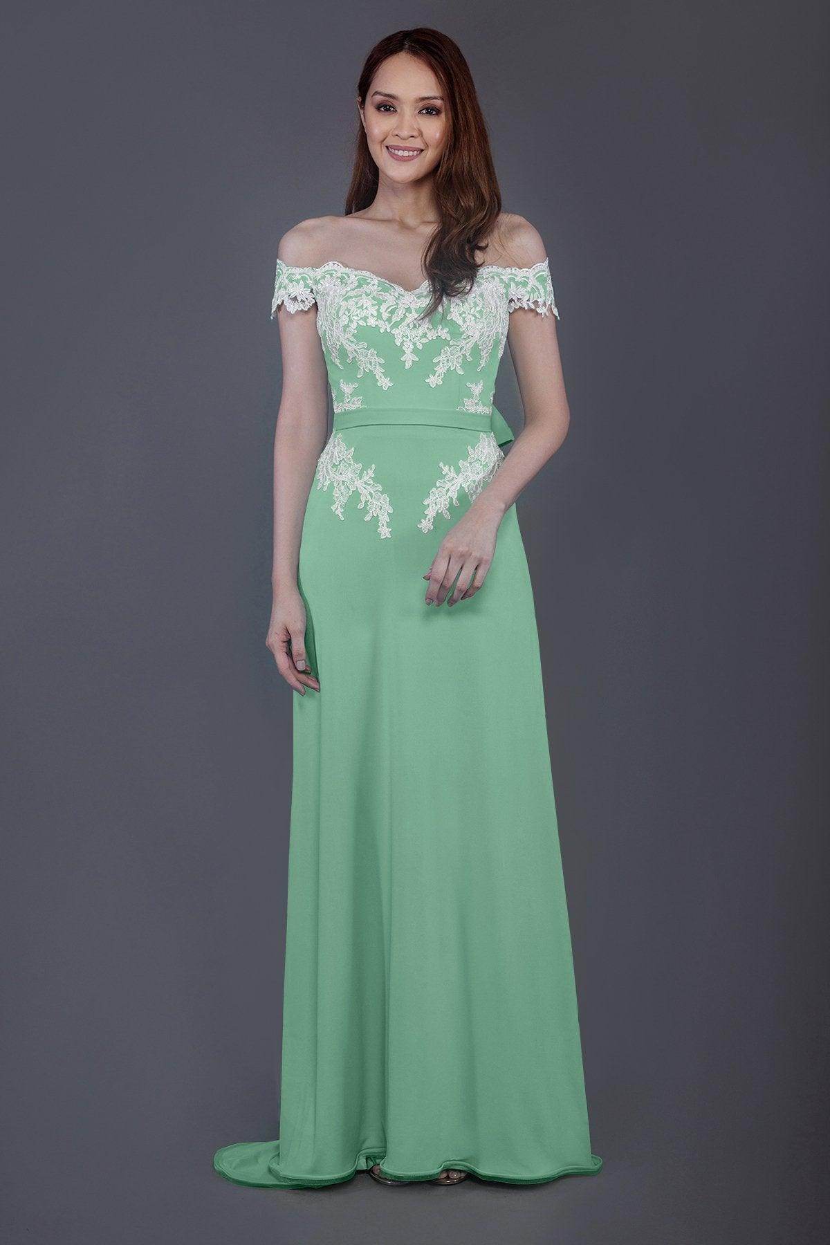 Sheath Sweep Train Knitted Fabric Bridesmaid Dress PR3561 - COCOMELODY