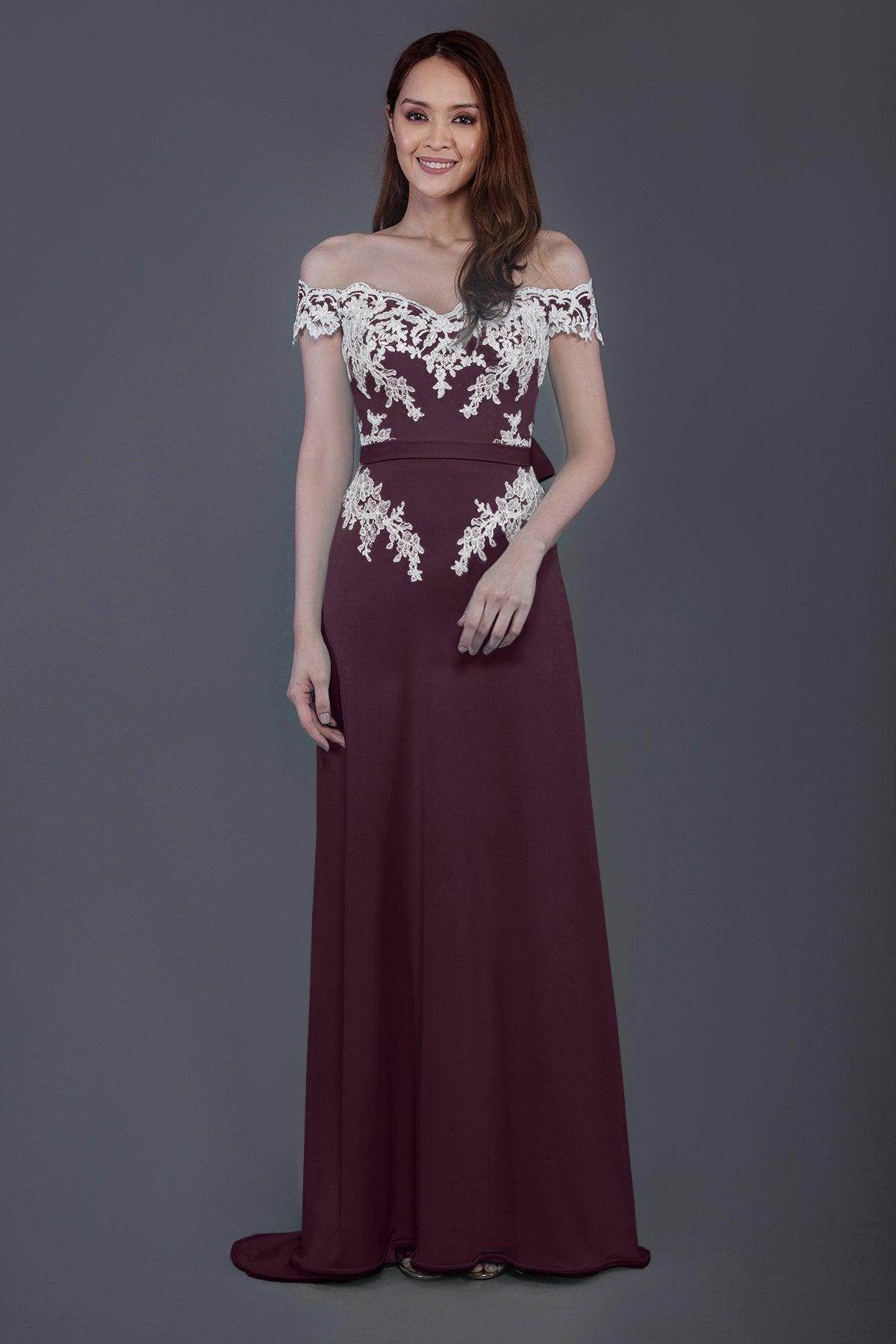 Sheath Sweep Train Knitted Fabric Bridesmaid Dress PR3561 - COCOMELODY