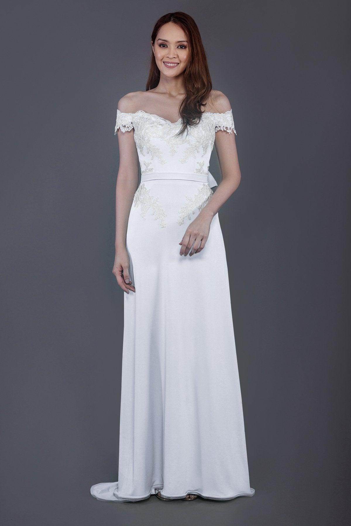 Sheath Sweep Train Knitted Fabric Bridesmaid Dress PR3561 - COCOMELODY