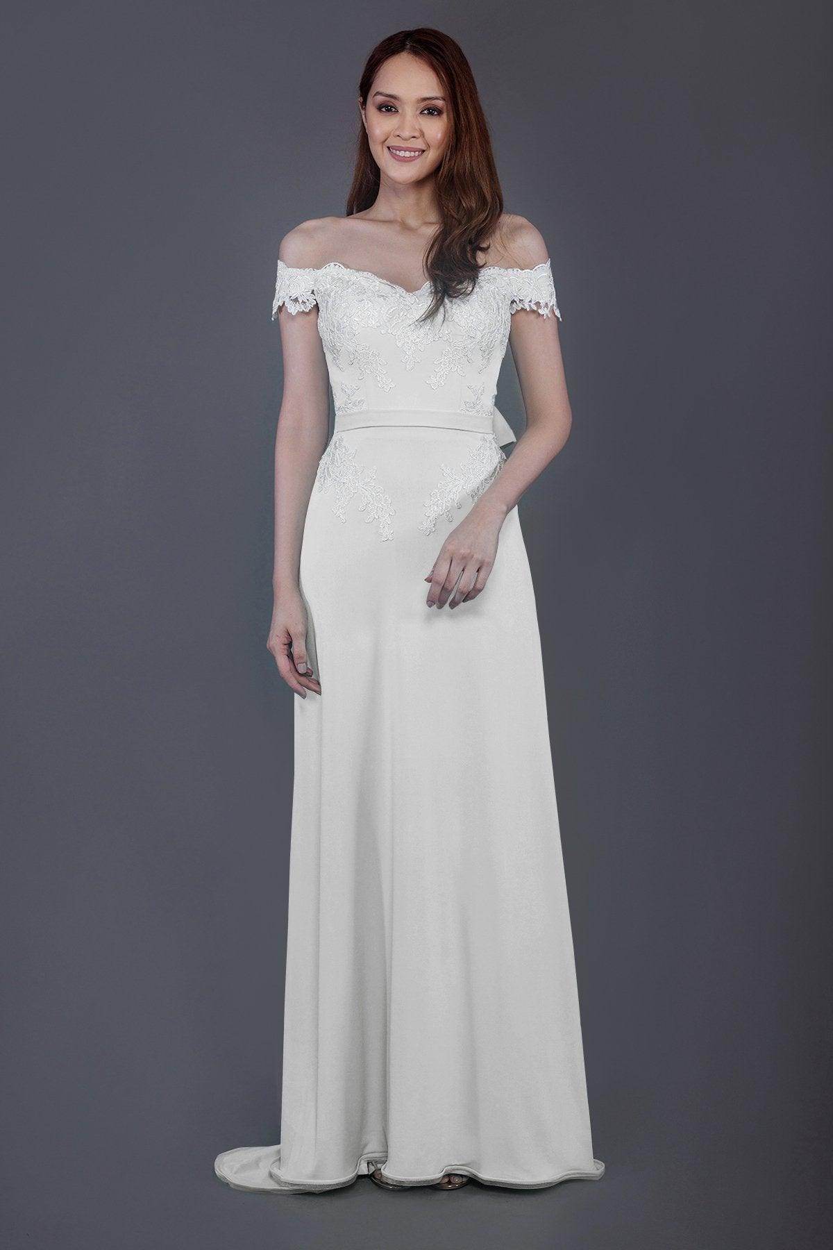 Sheath Sweep Train Knitted Fabric Bridesmaid Dress PR3561 - COCOMELODY