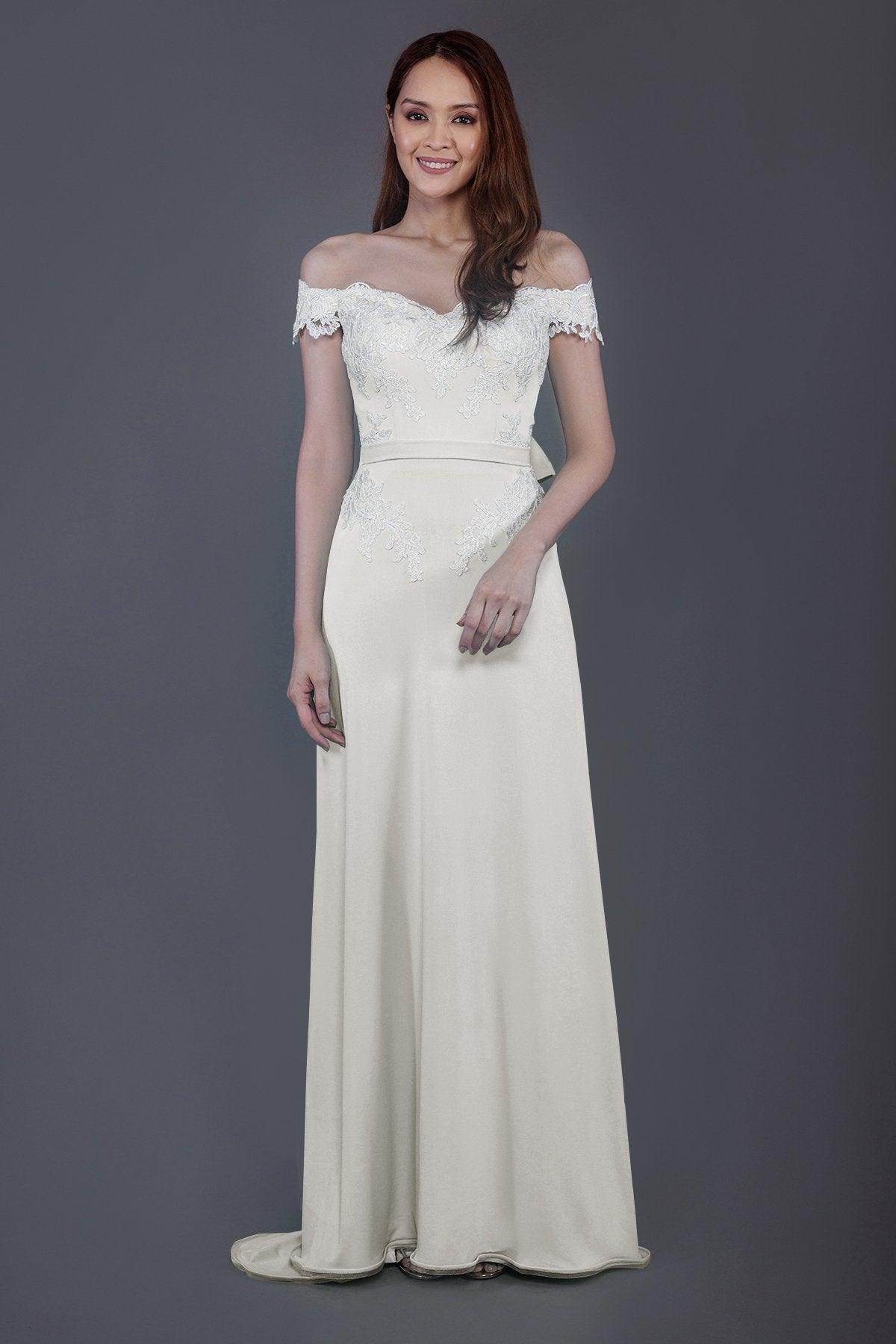 Sheath Sweep Train Knitted Fabric Bridesmaid Dress PR3561 - COCOMELODY
