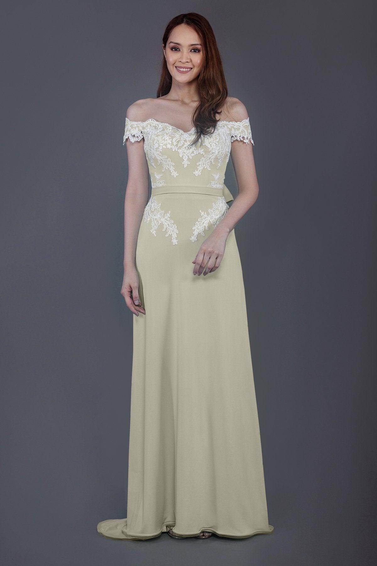 Sheath Sweep Train Knitted Fabric Bridesmaid Dress PR3561 - COCOMELODY