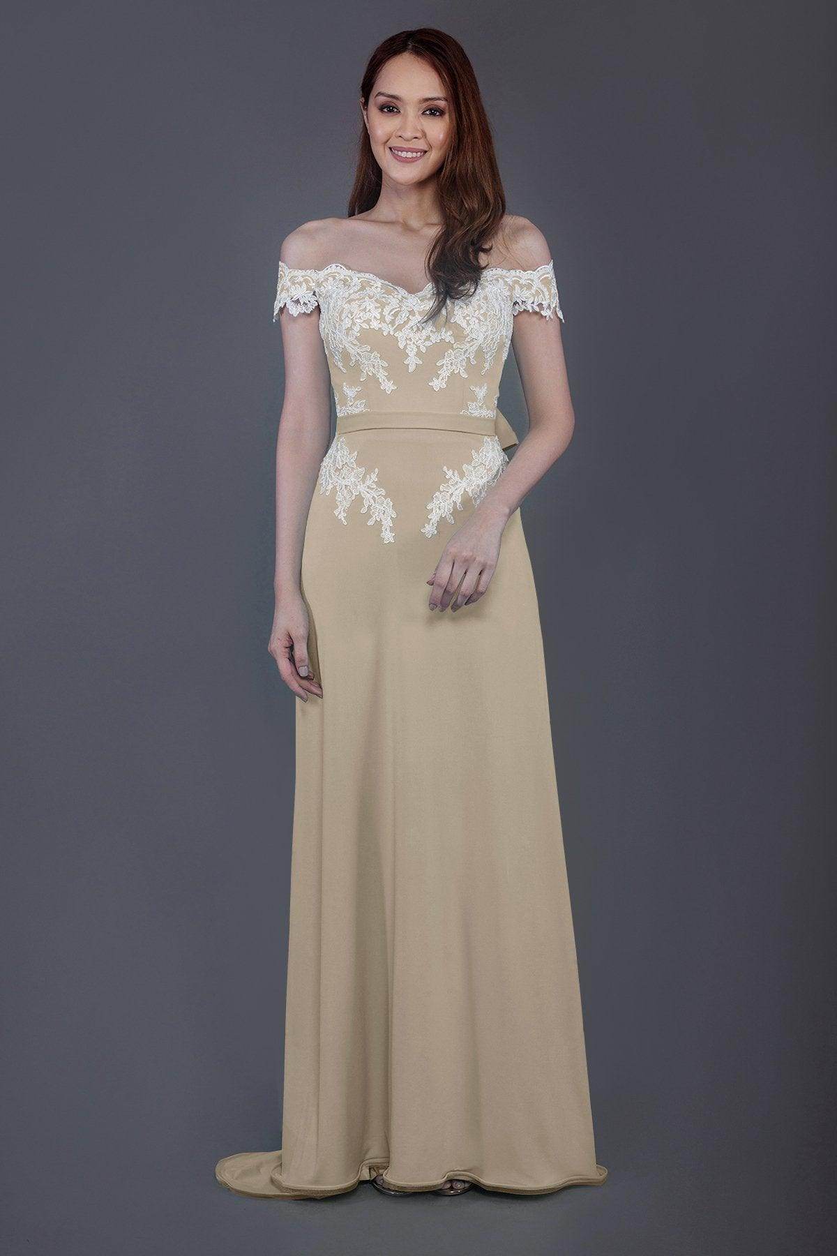 Sheath Sweep Train Knitted Fabric Bridesmaid Dress PR3561 - COCOMELODY