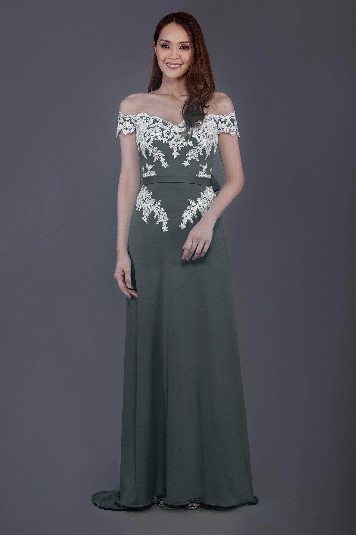 Sheath Sweep Train Knitted Fabric Bridesmaid Dress PR3561 - COCOMELODY