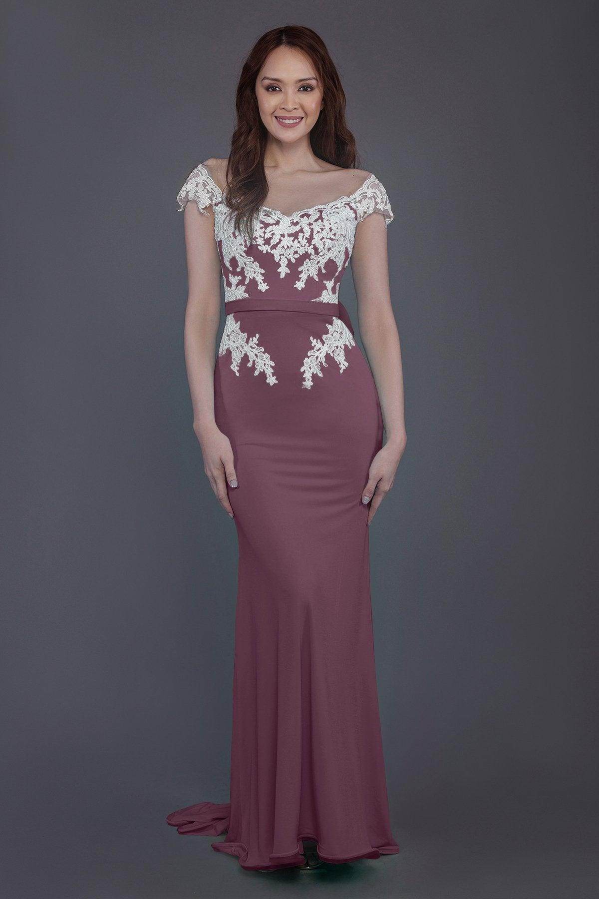 Trumpet Sweep Train Knitted Fabric Bridesmaid Dress PR3562 - COCOMELODY