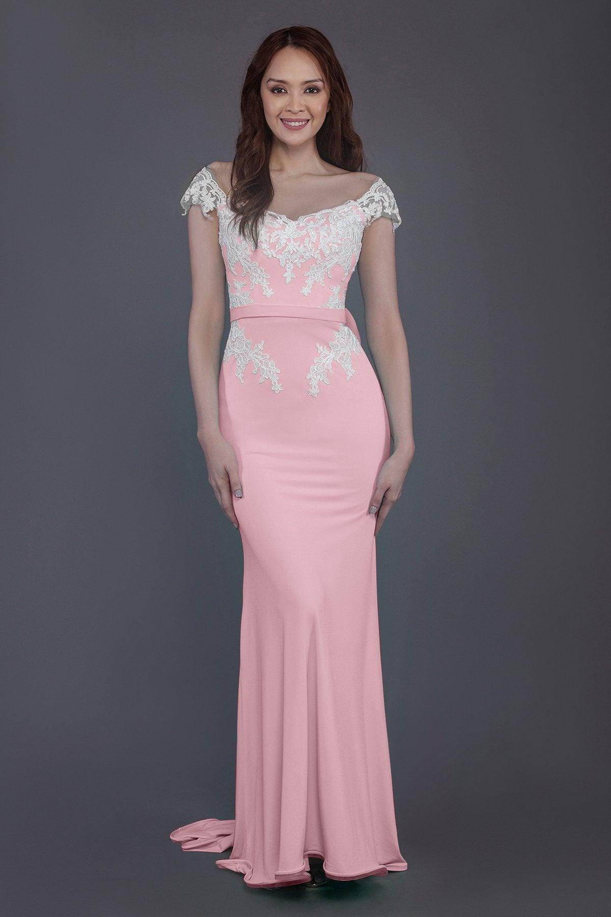 Trumpet Sweep Train Knitted Fabric Bridesmaid Dress PR3562 - COCOMELODY