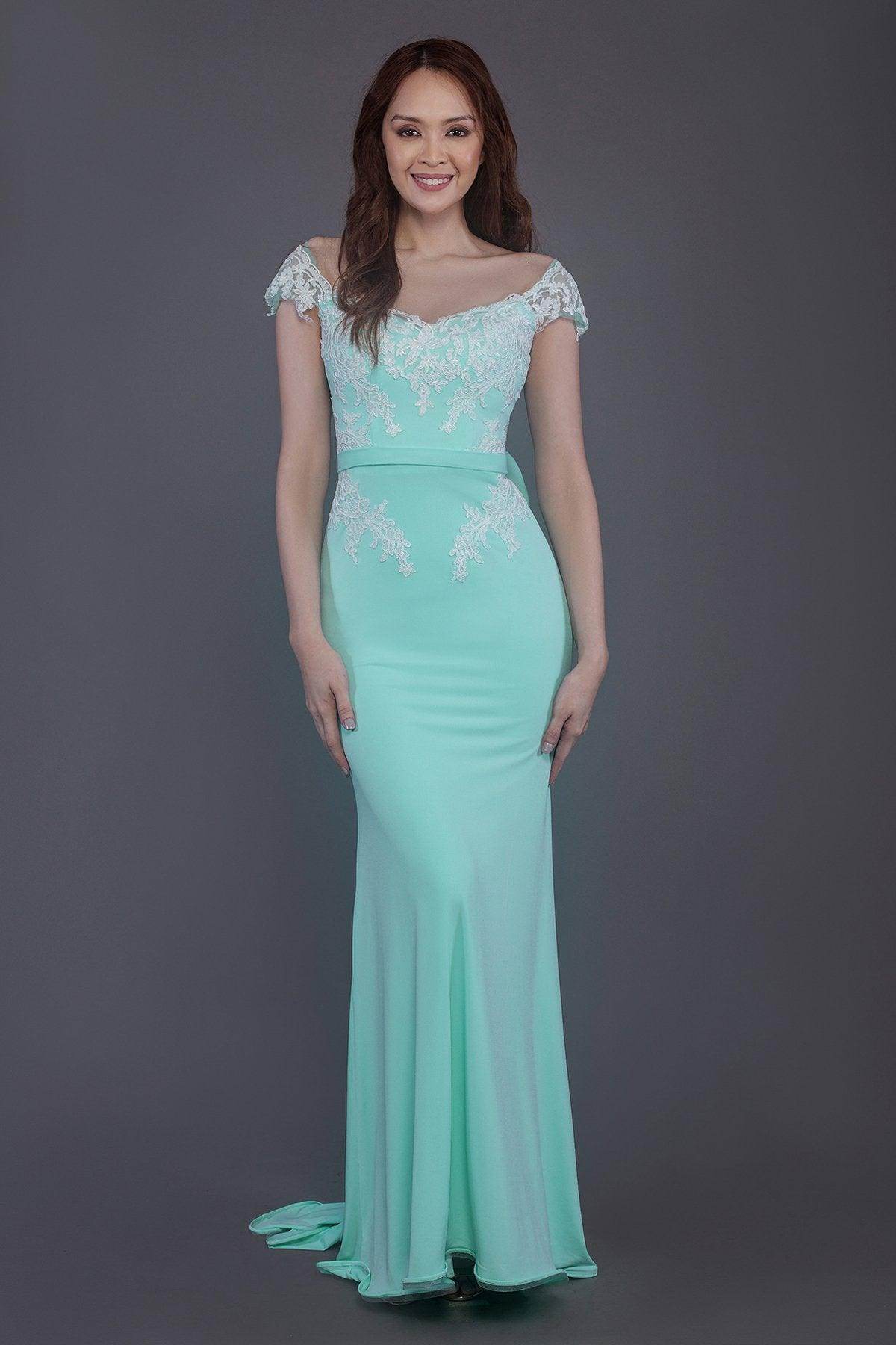 Trumpet Sweep Train Knitted Fabric Bridesmaid Dress PR3562 - COCOMELODY