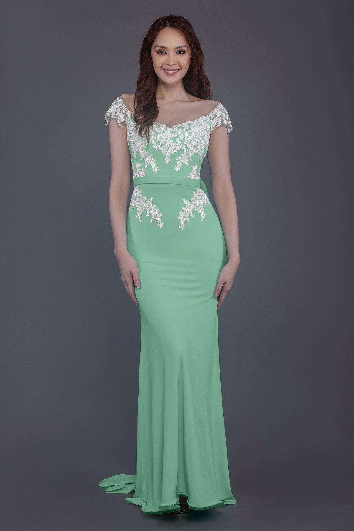 Trumpet Sweep Train Knitted Fabric Bridesmaid Dress PR3562 - COCOMELODY
