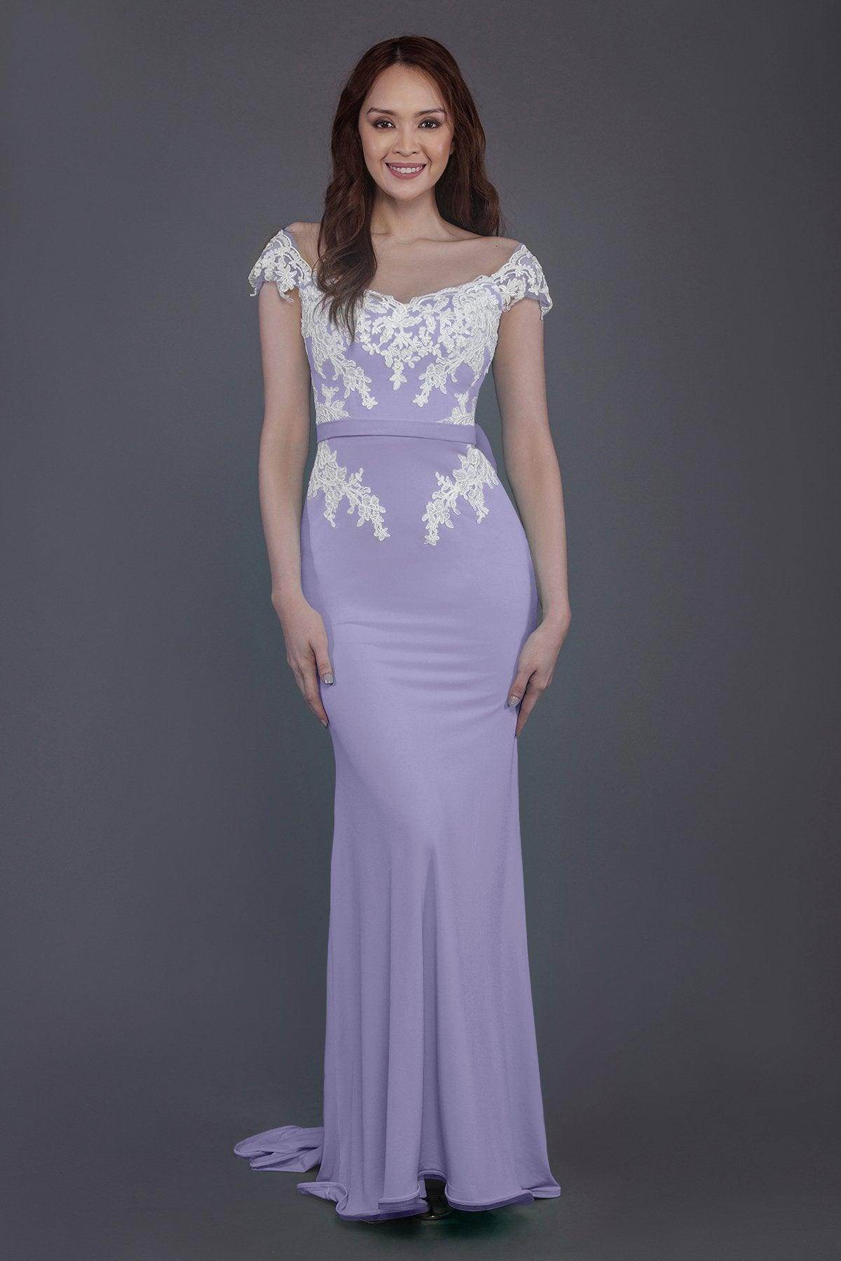 Trumpet Sweep Train Knitted Fabric Bridesmaid Dress PR3562 - COCOMELODY