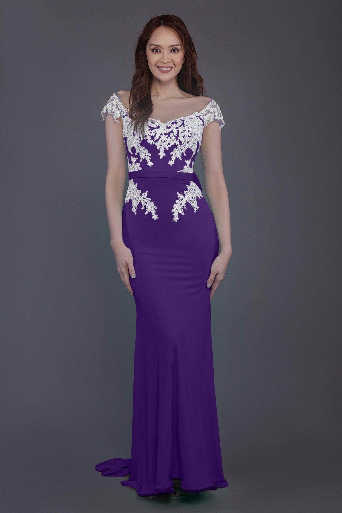 Trumpet Sweep Train Knitted Fabric Bridesmaid Dress PR3562 - COCOMELODY