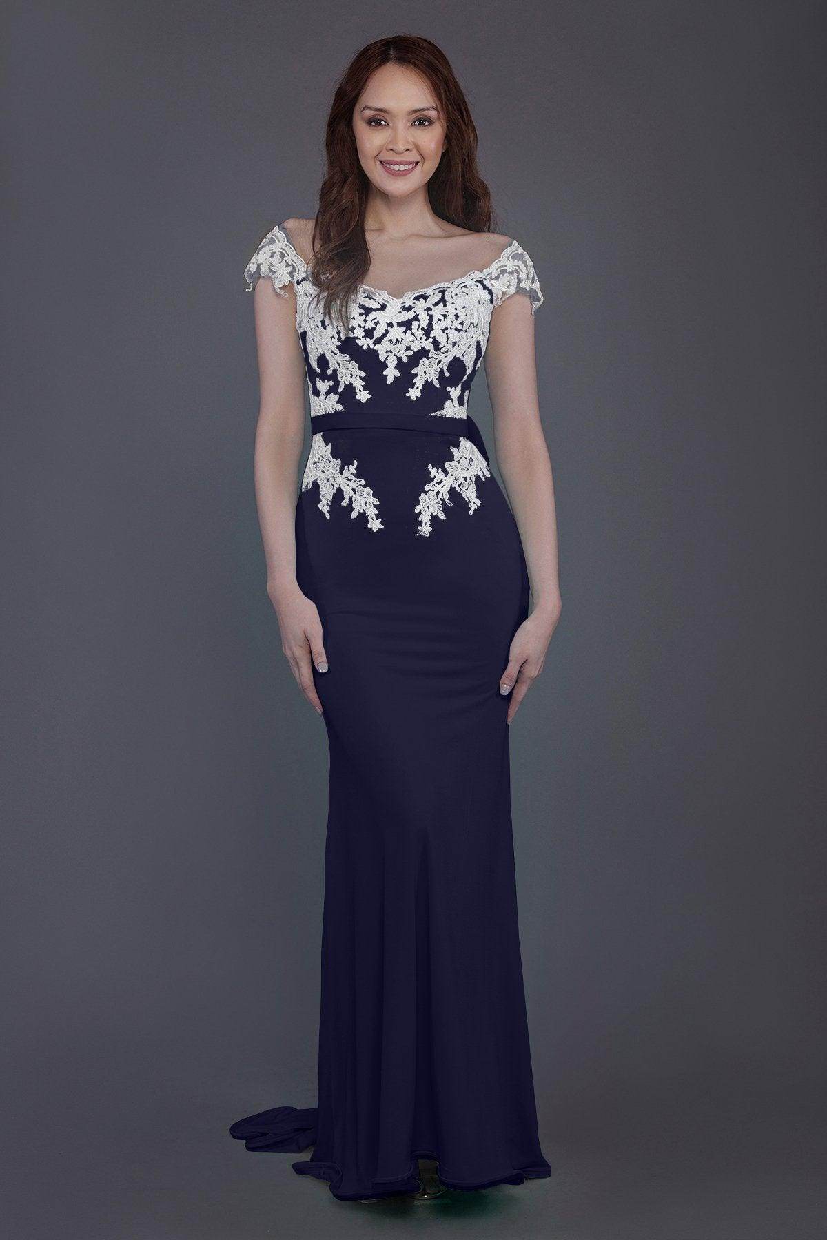 Trumpet Sweep Train Knitted Fabric Bridesmaid Dress PR3562 - COCOMELODY