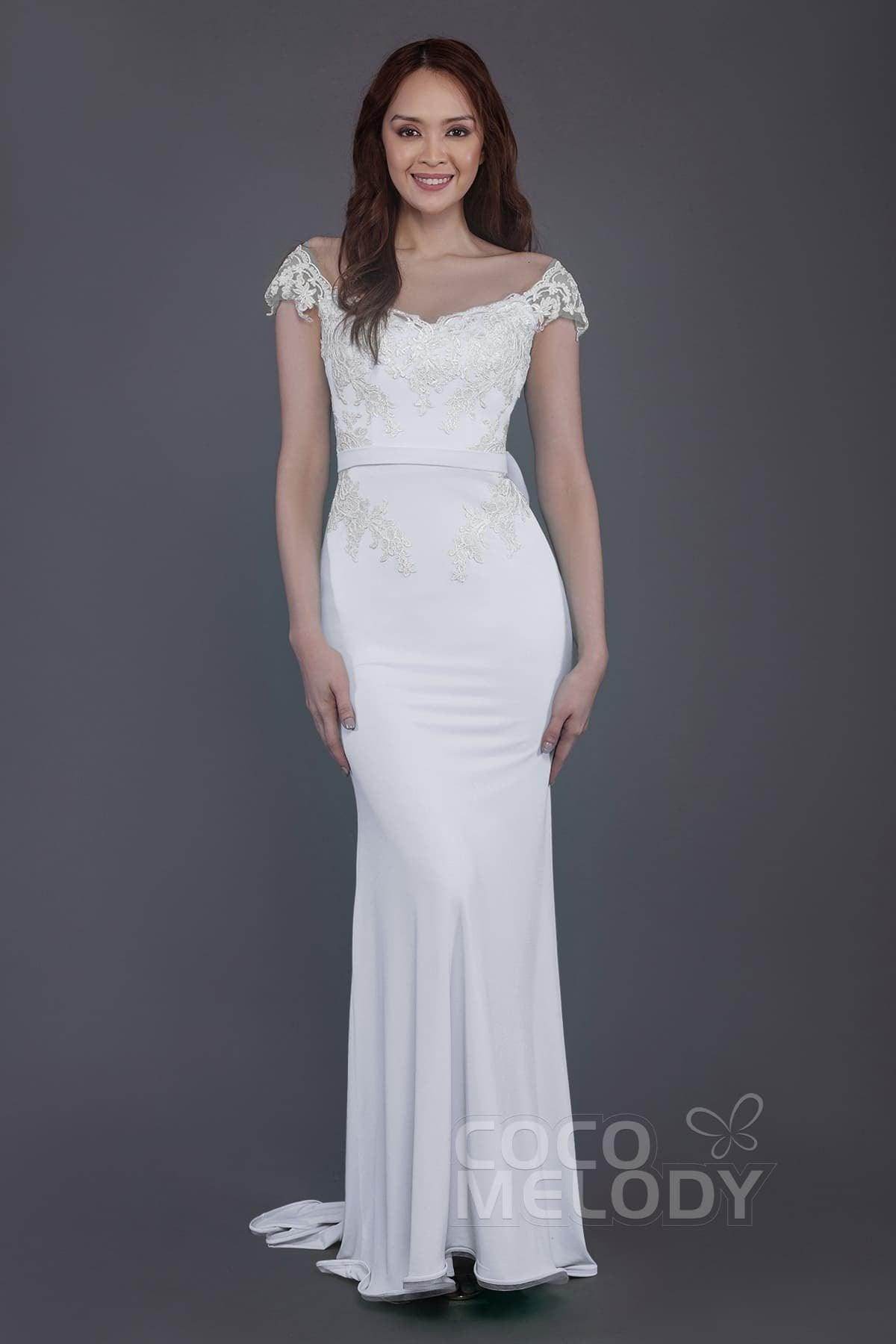 Trumpet Sweep Train Knitted Fabric Bridesmaid Dress PR3562 - COCOMELODY