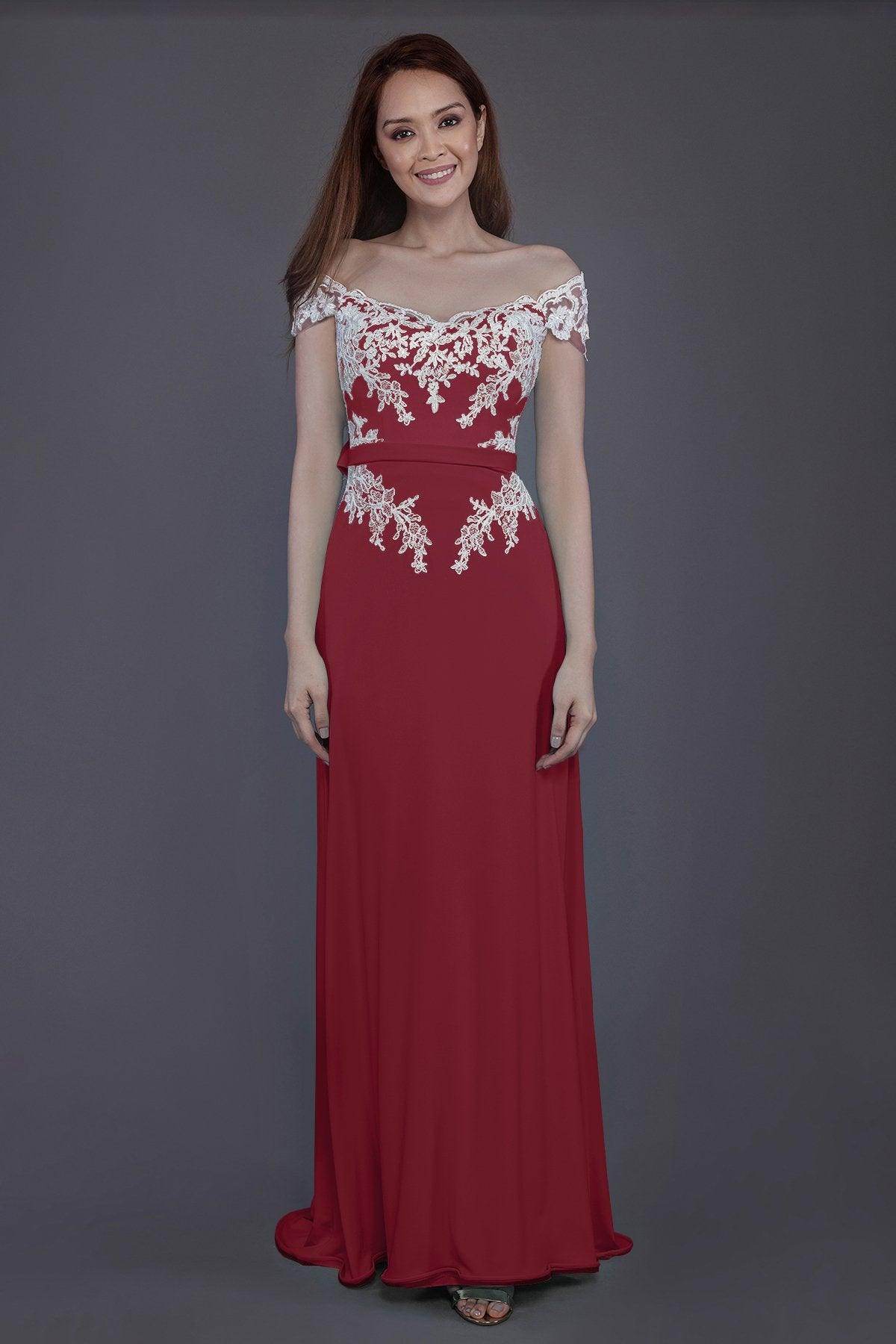 Sheath Sweep Train Knitted Fabric Bridesmaid Dress PR3563 - COCOMELODY