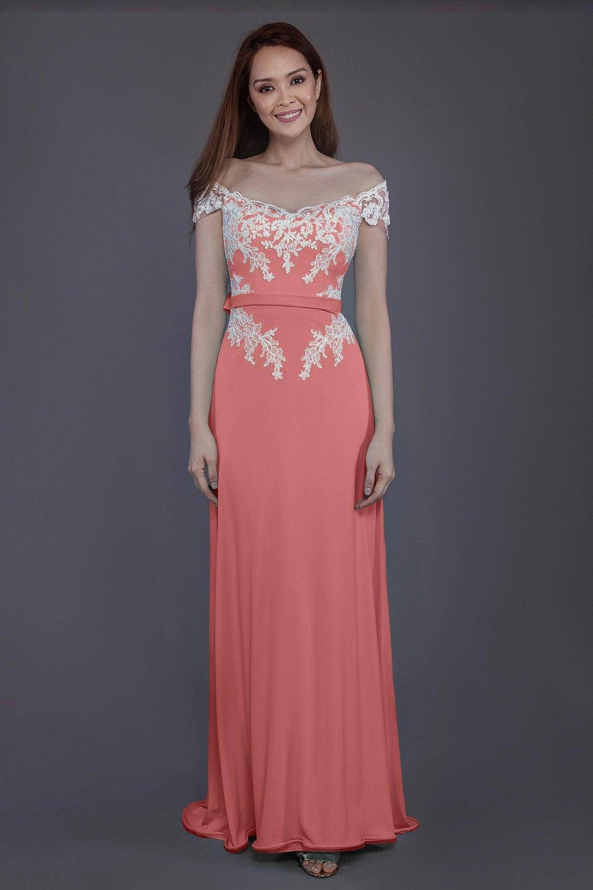 Sheath Sweep Train Knitted Fabric Bridesmaid Dress PR3563 - COCOMELODY