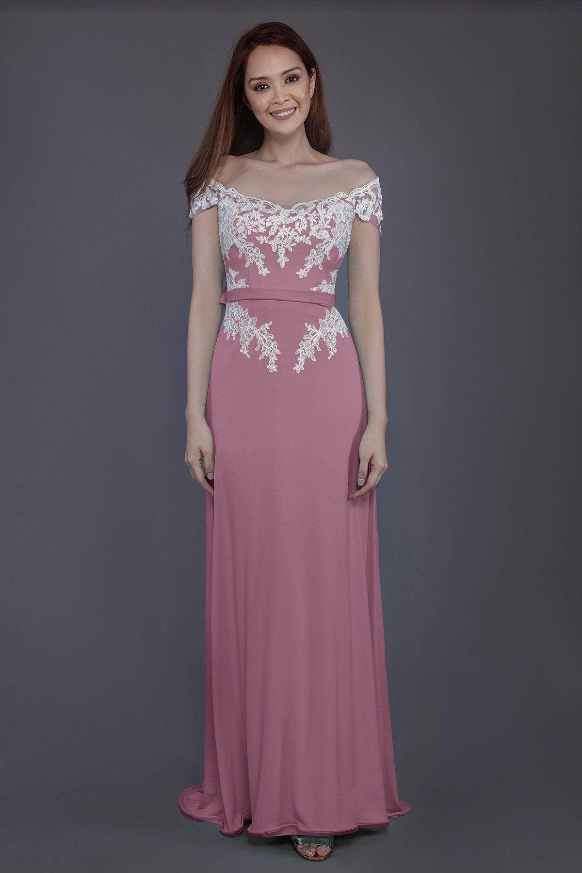 Sheath Sweep Train Knitted Fabric Bridesmaid Dress PR3563 - COCOMELODY