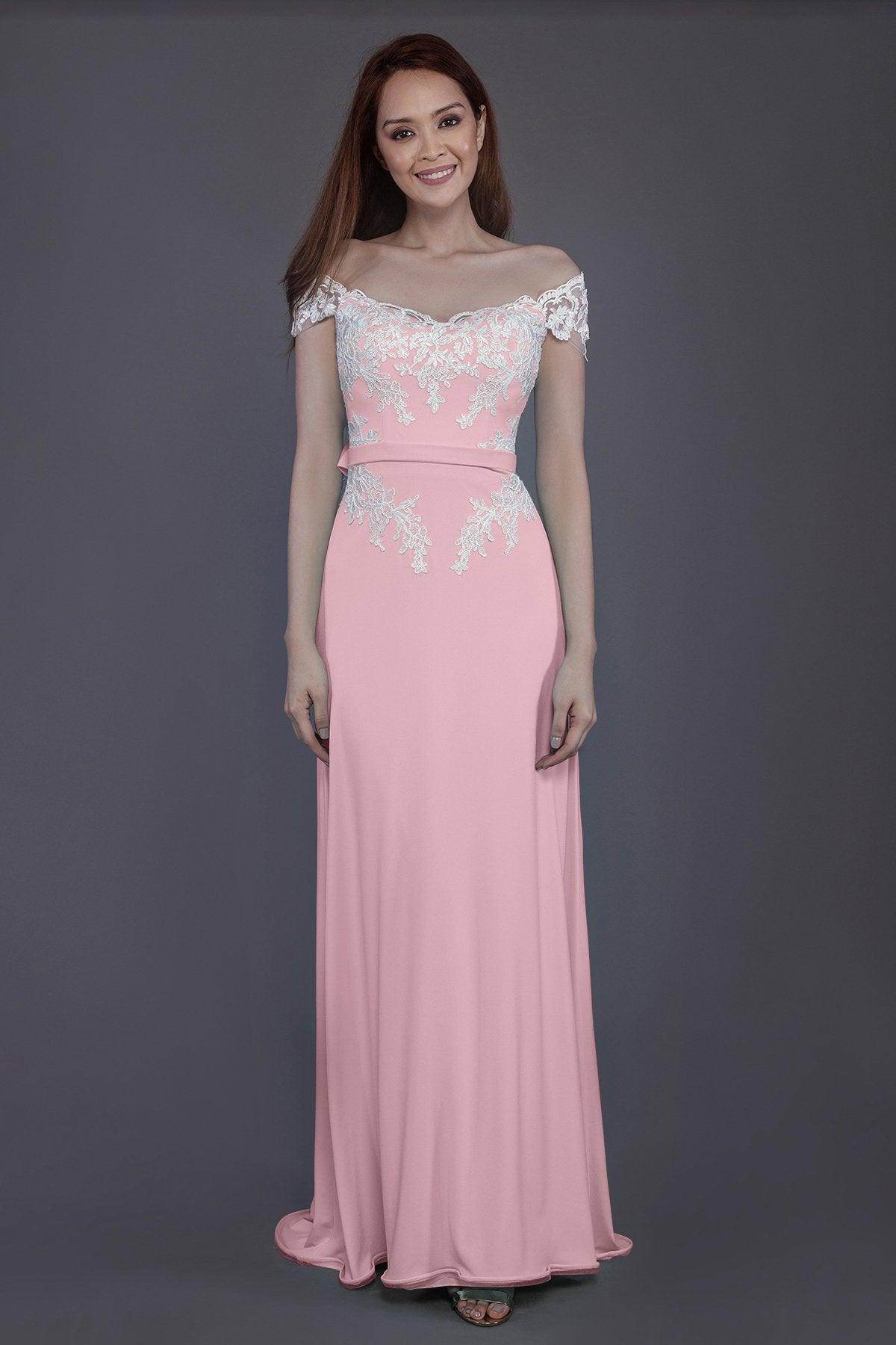 Sheath Sweep Train Knitted Fabric Bridesmaid Dress PR3563 - COCOMELODY