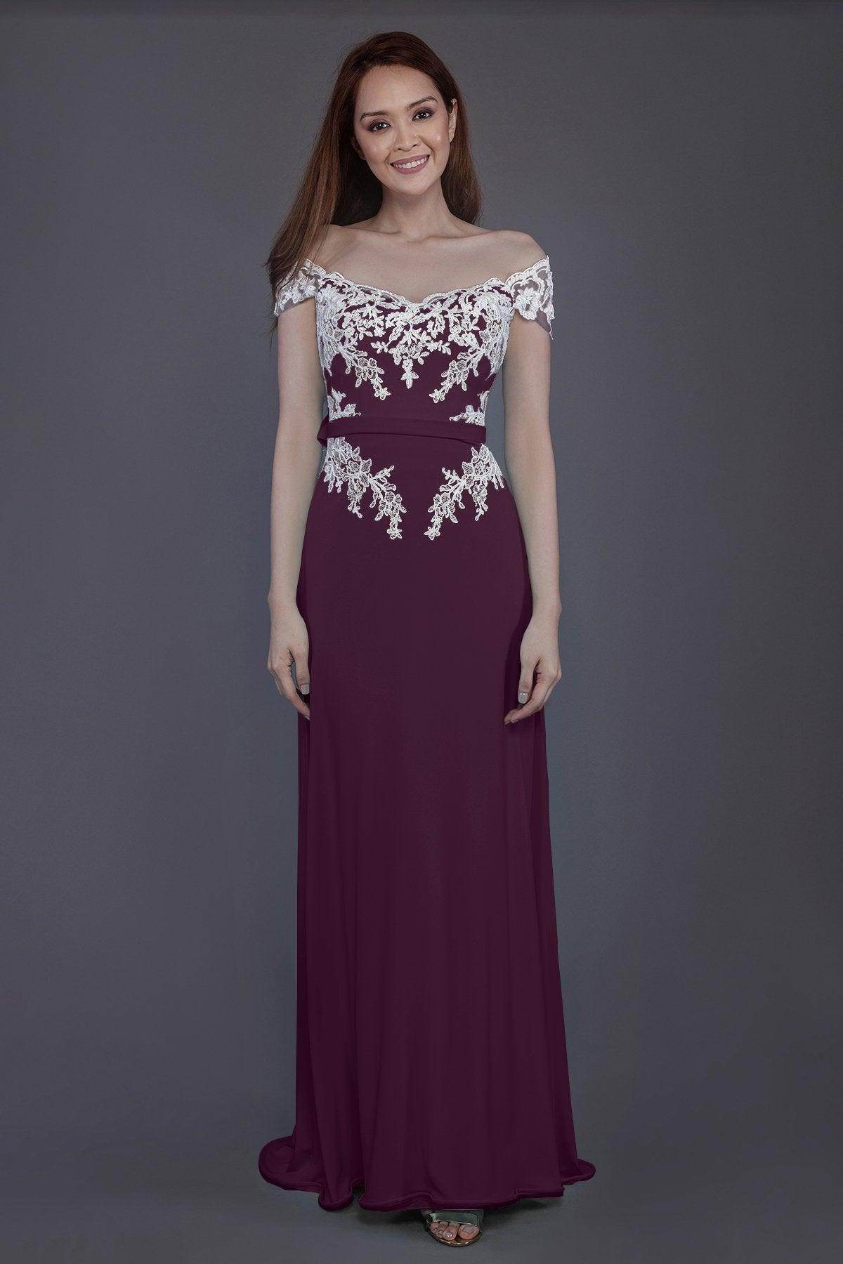 Sheath Sweep Train Knitted Fabric Bridesmaid Dress PR3563 - COCOMELODY